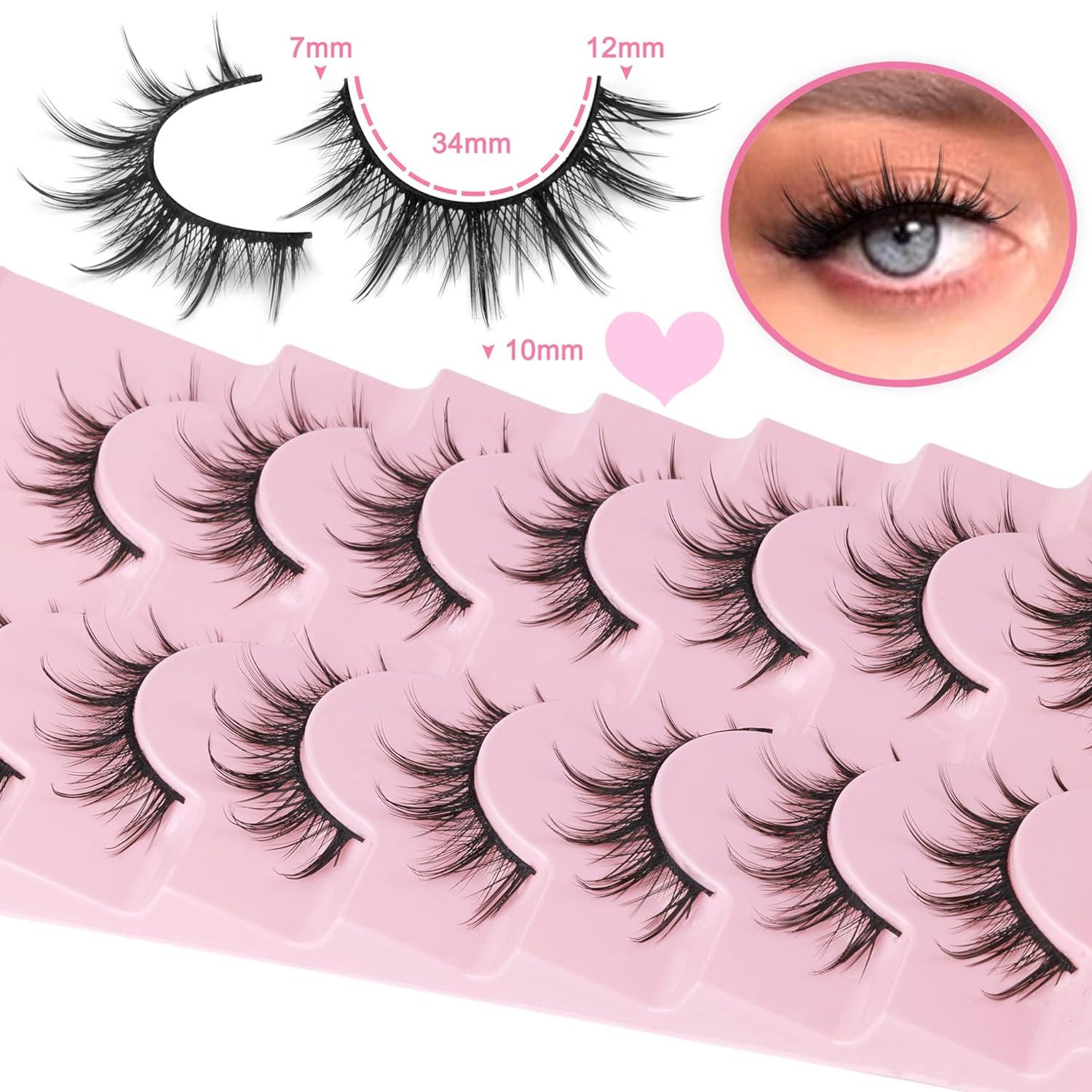 Anime Cosplay Manga Lashes 15mm 3D Wispy Spiky Lashes for Natural Look  Reusable 5 Pairs Fake