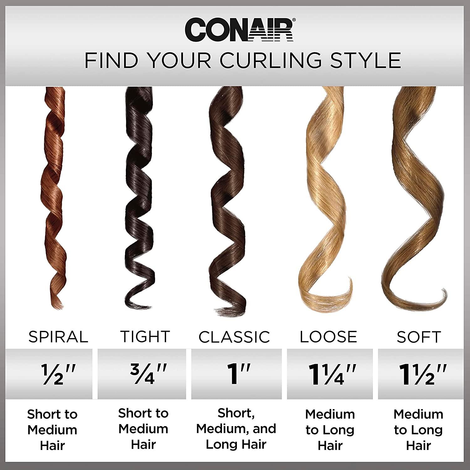 Conair Double Ceramic 1-Inch Curling Iron for Classic Curls
