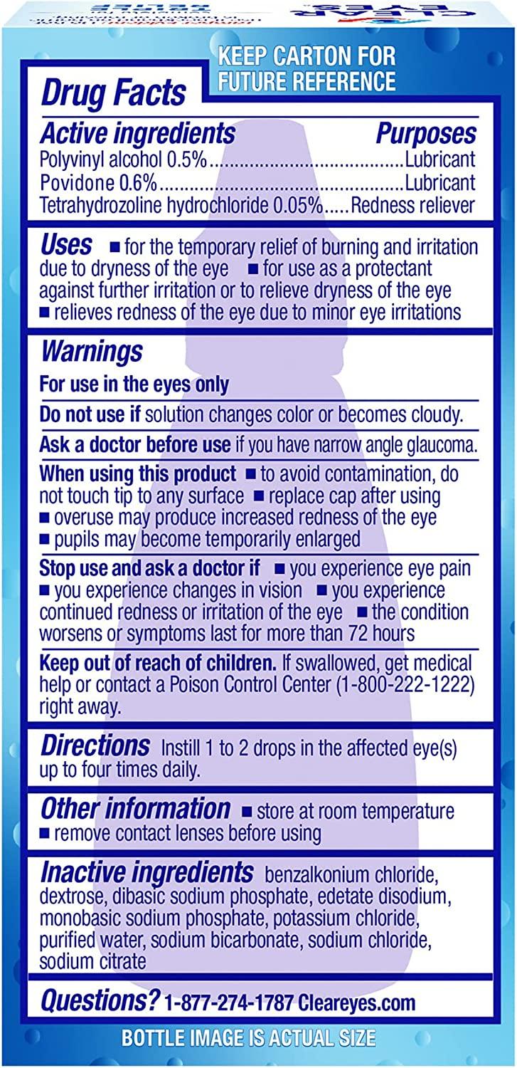 Clear Eyes Triple Action Lubricant Redness Relief Eye Drops