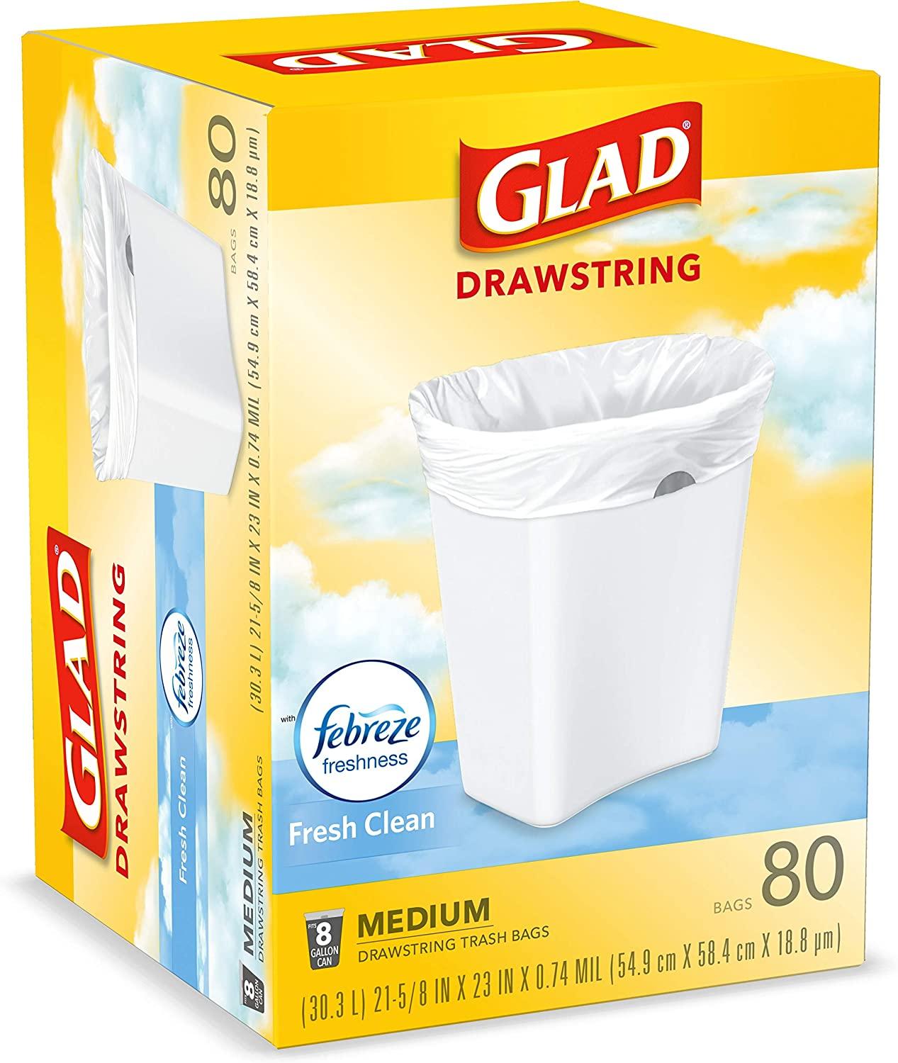 Glad 8-Gallons Gain Original White Plastic Kitchen Drawstring