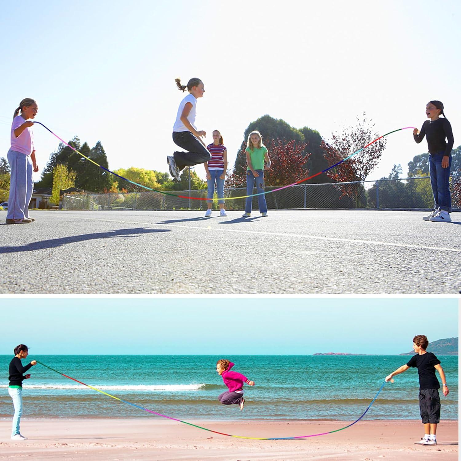 Qetlavee 5m Jump Rope for Multiplayer Fun | Adjustable Wooden Grip | 7 ...