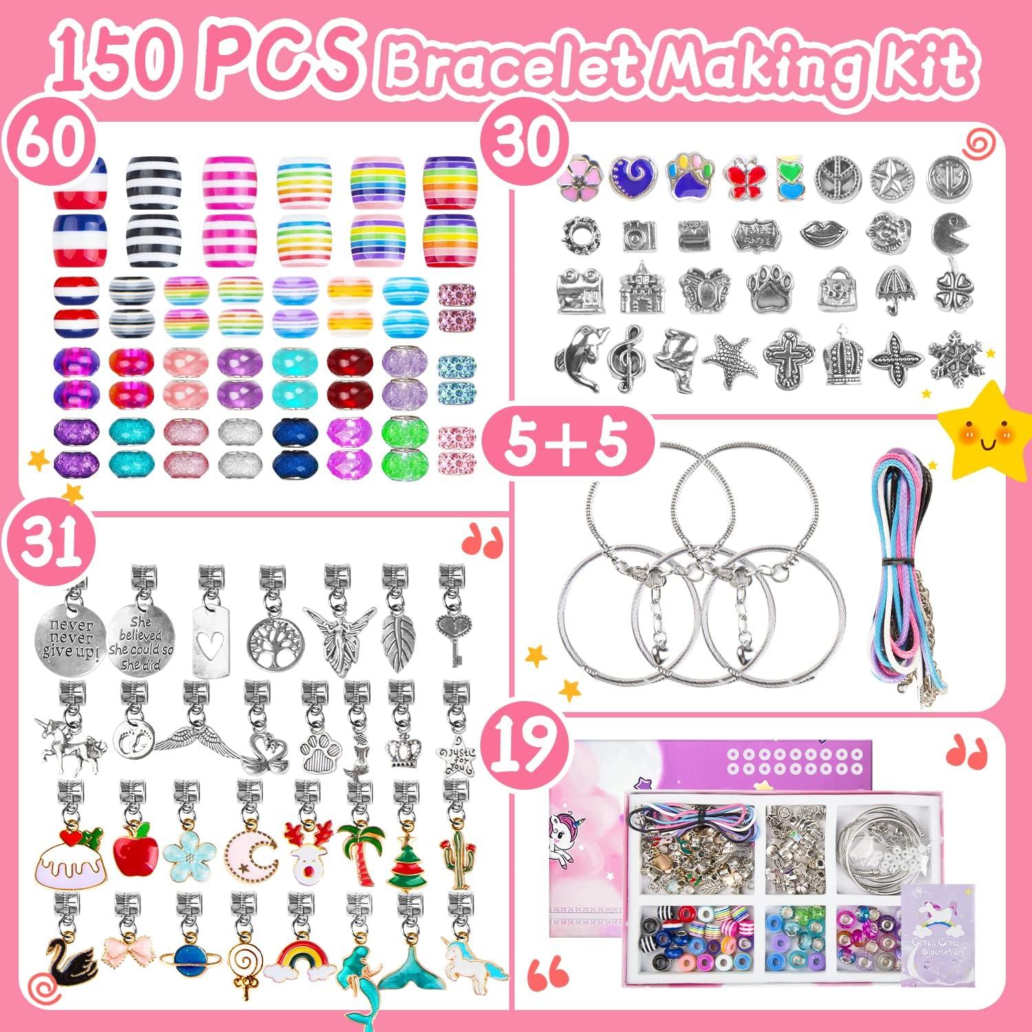 150PCS Charm Bracelet Making Kit Jewelry Making Unicorn Gifts for Teens  Girls Crafts 8-12 Years - Christmas Gift Idea for Teen Girls 