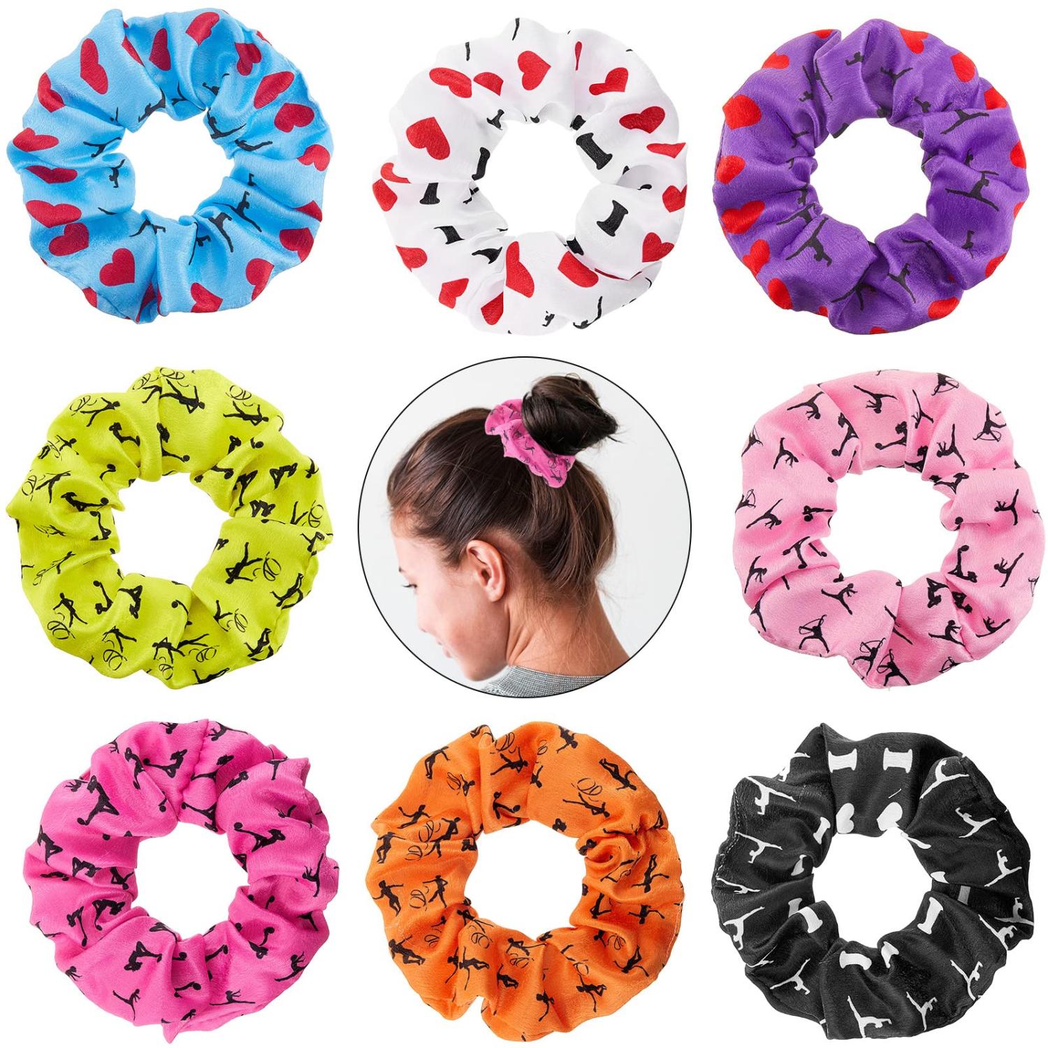 8 Pieces Gymnastics Hair Scrunchies Velvet Gymnastics Hair Elastics