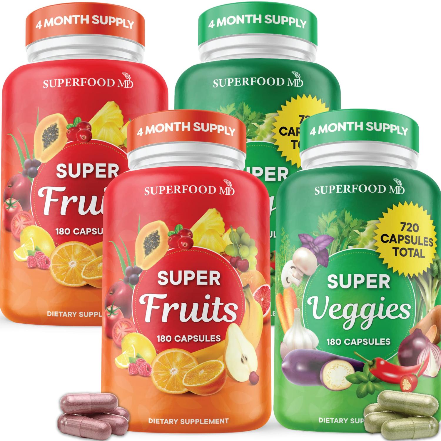 Superfood Fruit and Veggie Supplement 720 Fruit and Veggie Capsules