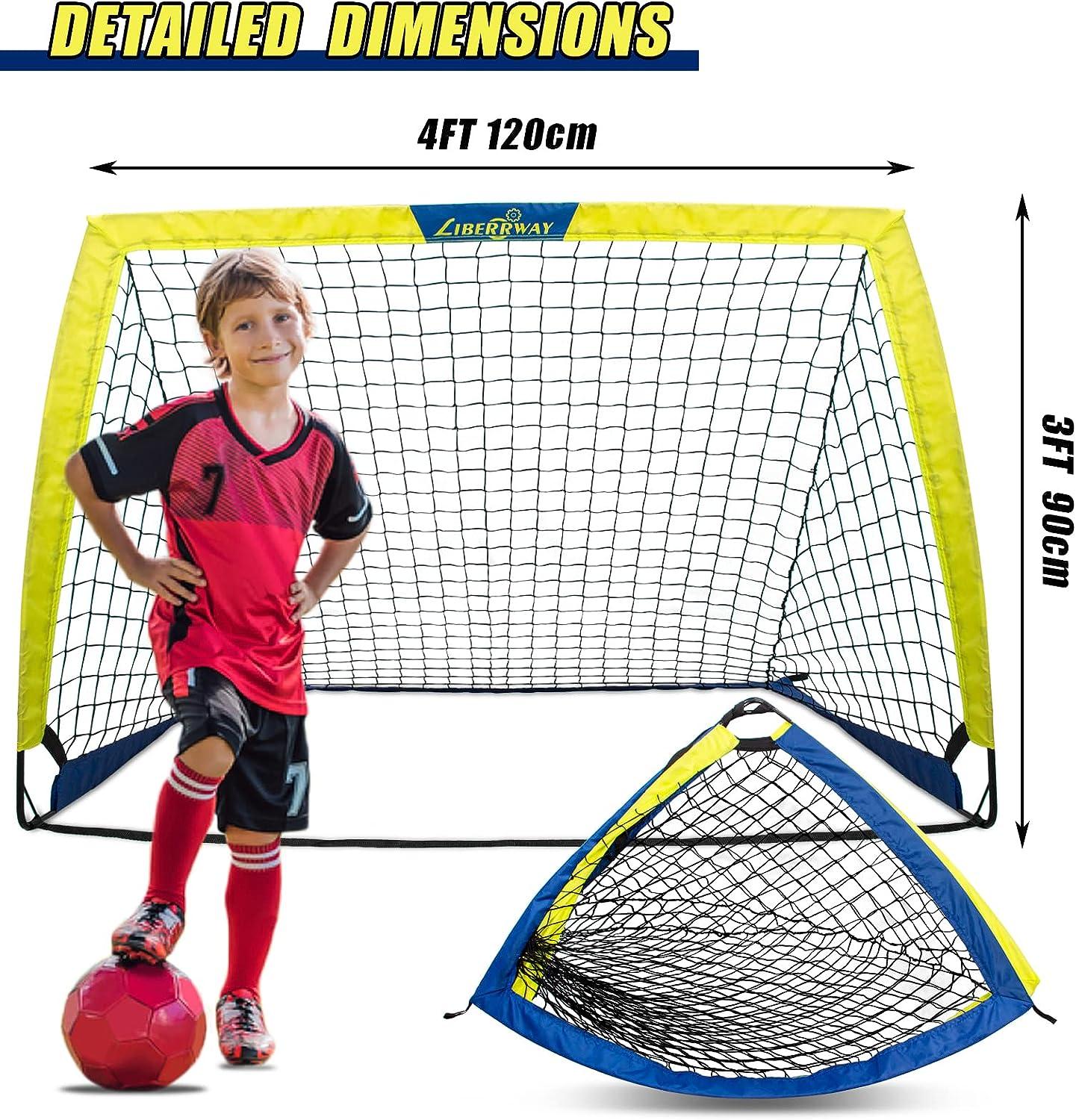 LIBERRWAY Soccer Goal 4'x 3' Portable Kids Soccer Goals for Backyard or