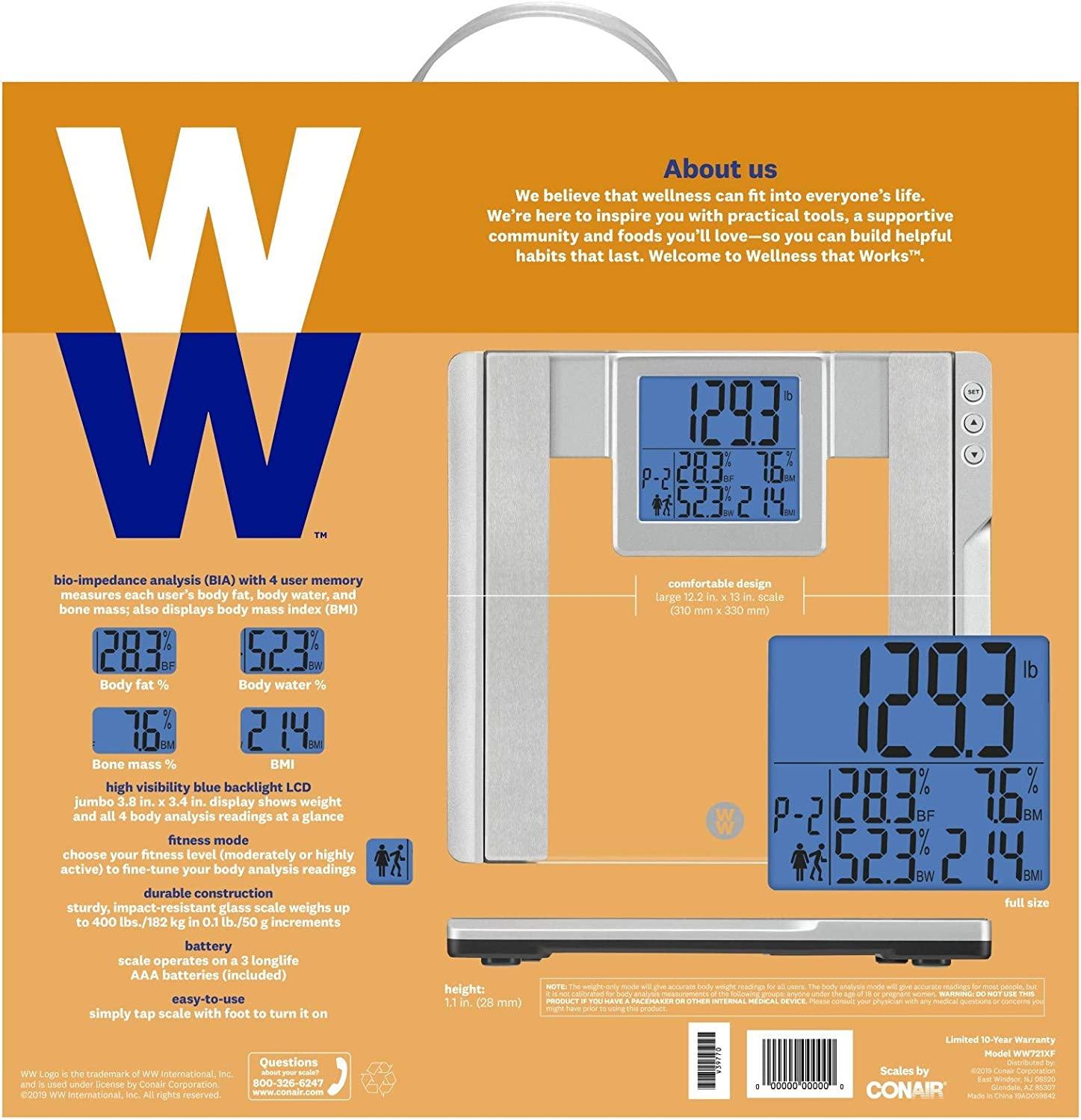 WW Scales by Conair Body Analysis Glass Scale