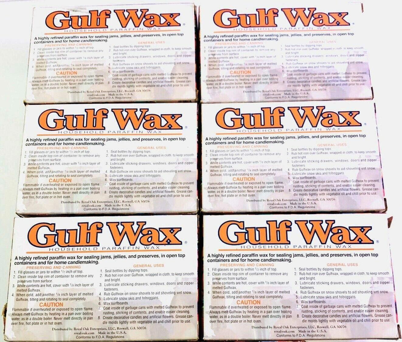 Gulf Wax Household Paraffin Wax 1 Pound Bars (6 Packs)