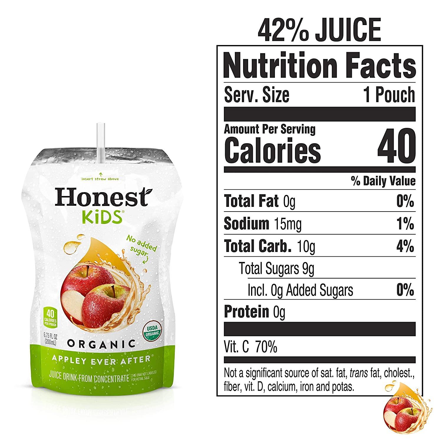 Honest Kids Appley Ever After, Apple Organic Fruit Juice Drink, 6.75 Fl