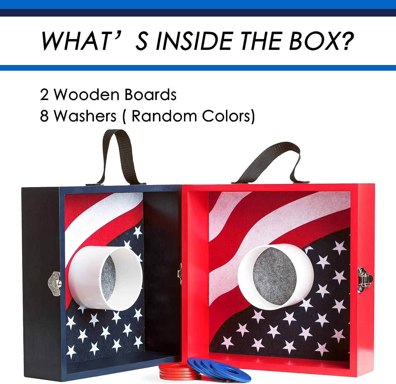 Washer Toss Game Outdoor Games Giant Yard Lawn Games Flag Pattern with