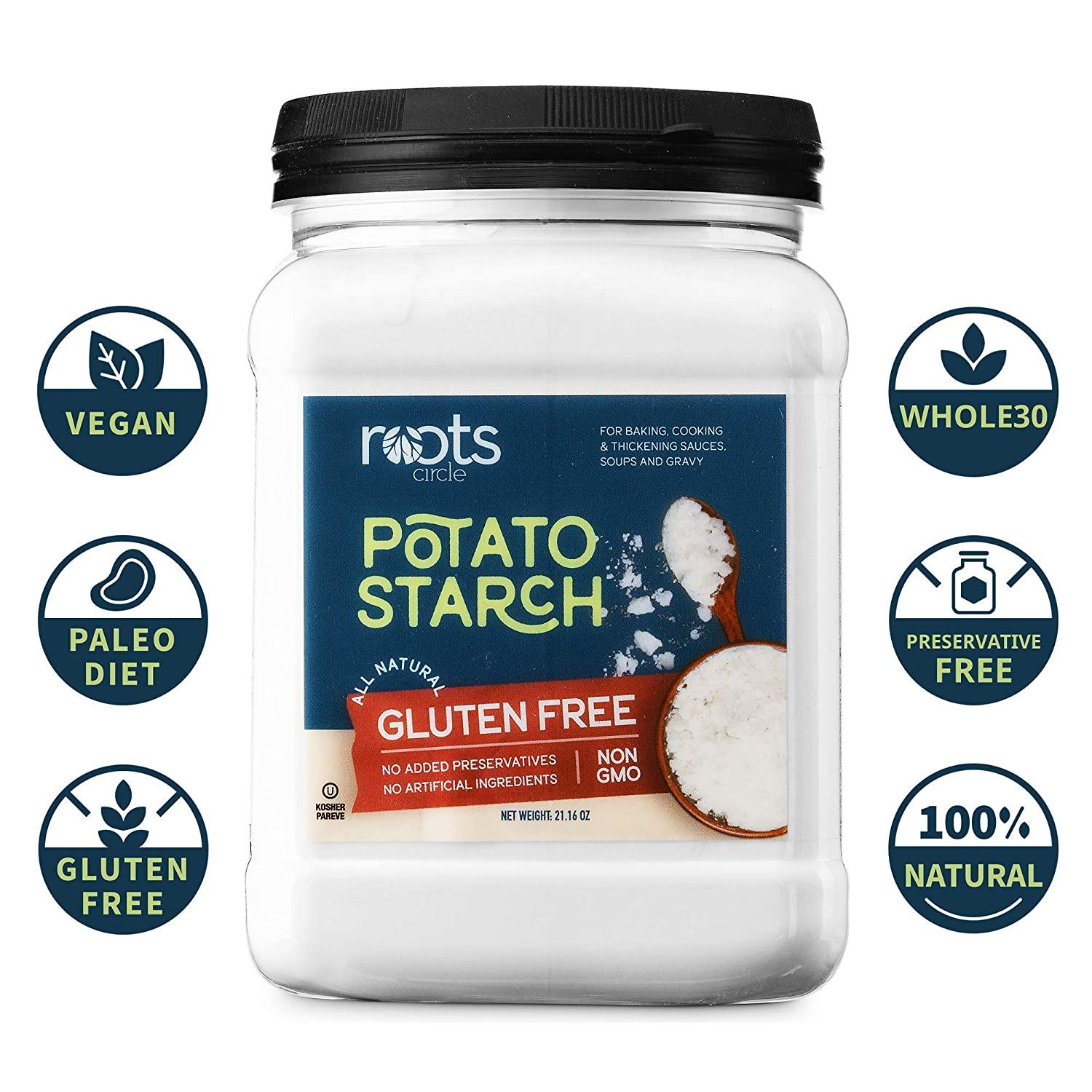 Roots Circle GlutenFree Potato Starch 2 Pack of 21oz Jars 100 Pure