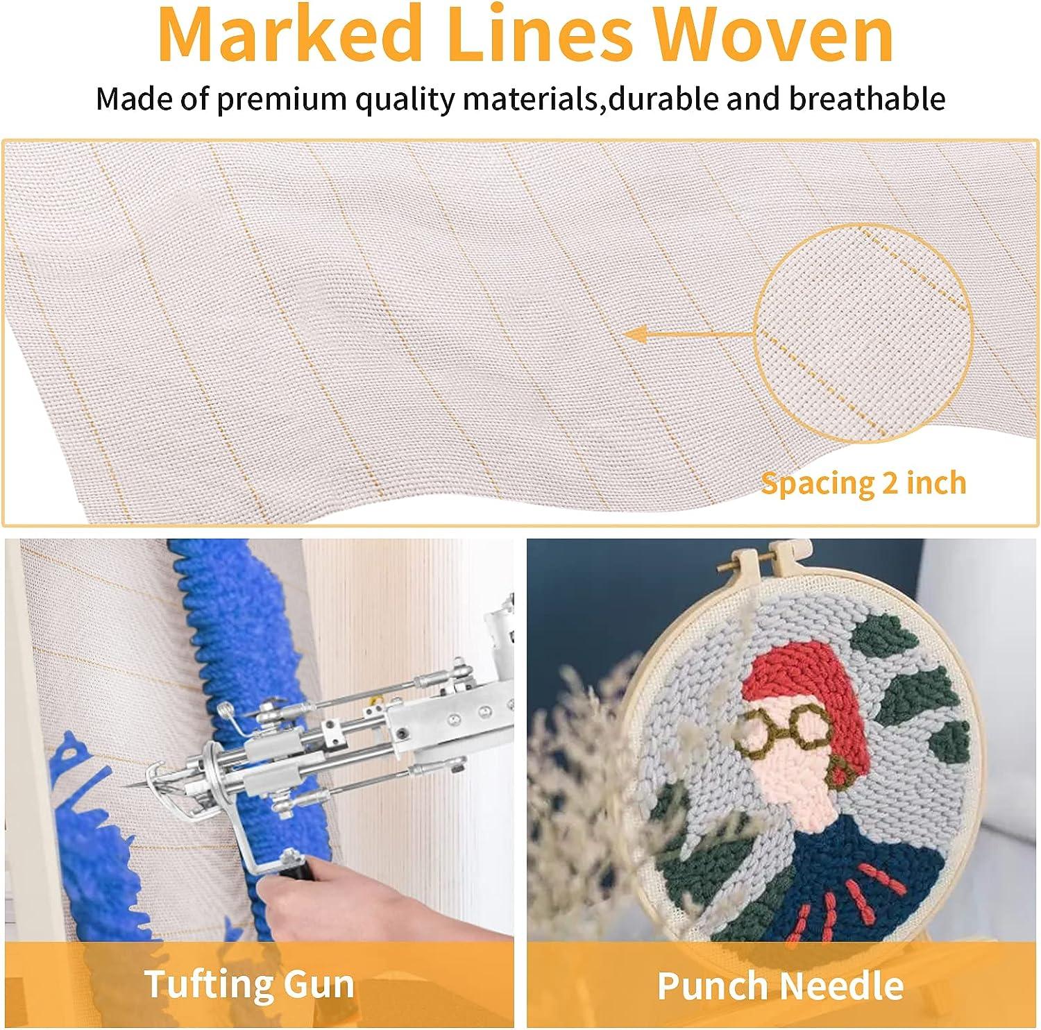 Punch Needle Fabric -6 Pcs Linen Needlework Fabric Needle Embroidery Cloth for DIY Art Craft Handwork