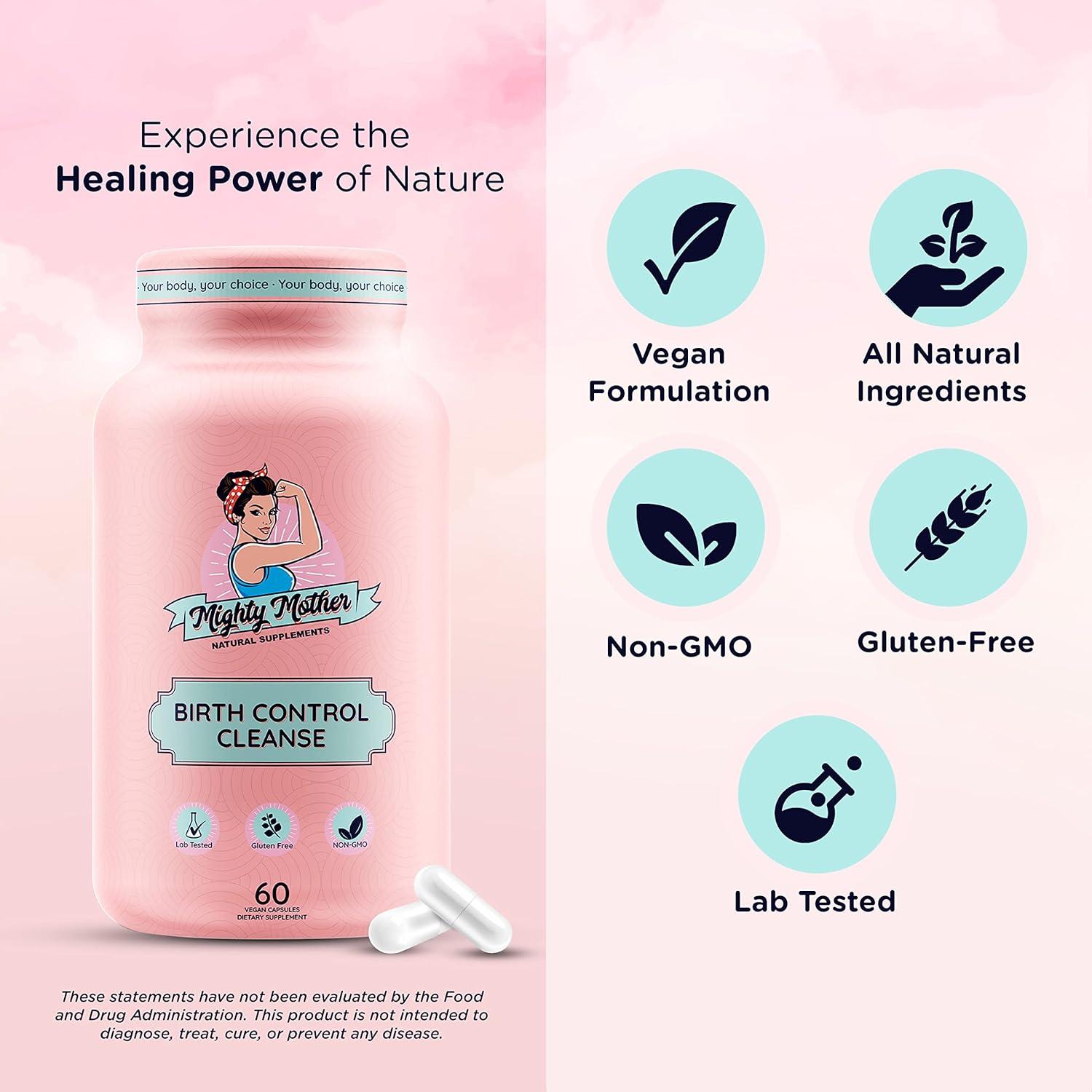 Mighty Mother Birth Control Cleanse Capsules Fertility Supplement 60