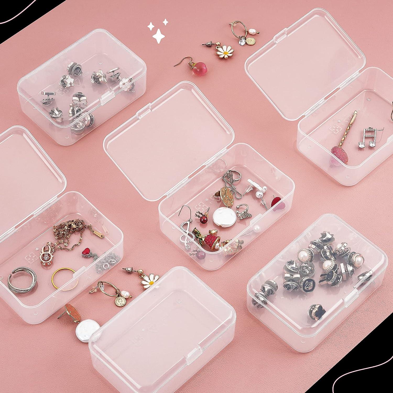 Honbon Small Plastic Storage Box for Earrings ,Beads,pills and