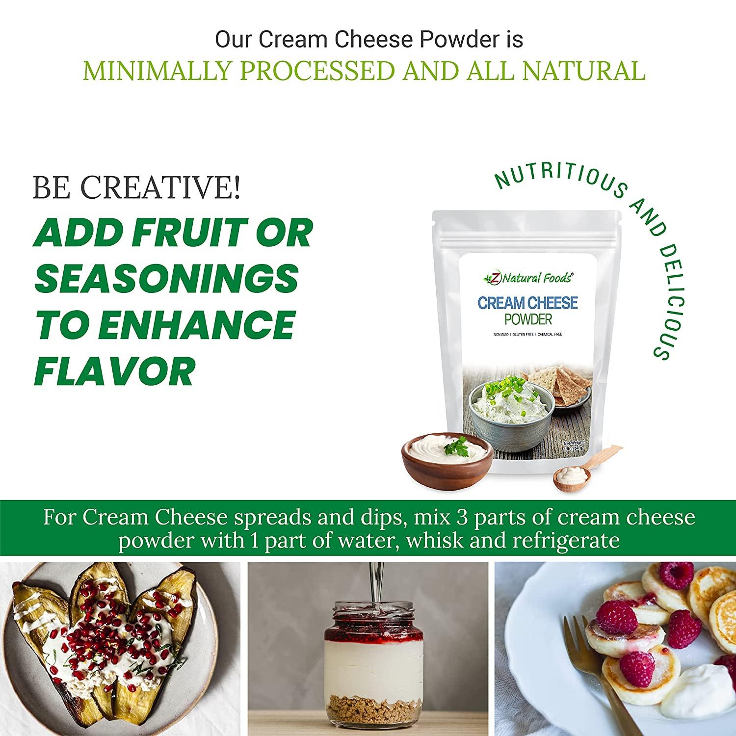 Z Natural Foods Cream Cheese Powder Instant Shelf Stable Cream Cheese