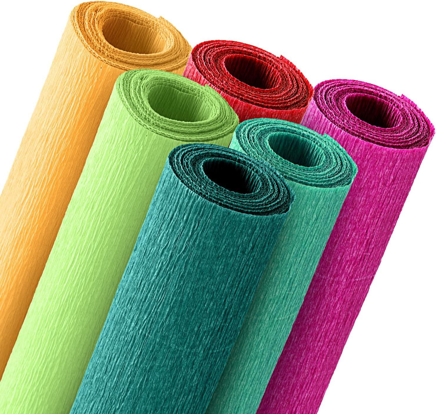 12 Rolls Crepe Paper Rolls 12 Colors Wide Crepe Paper Streamer 10 Inch