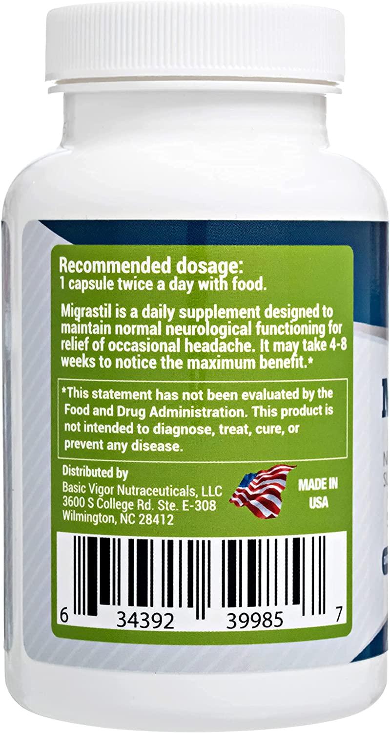 Migrastil Migraine Relief Capsules (60 ct) Natural Vegetarian