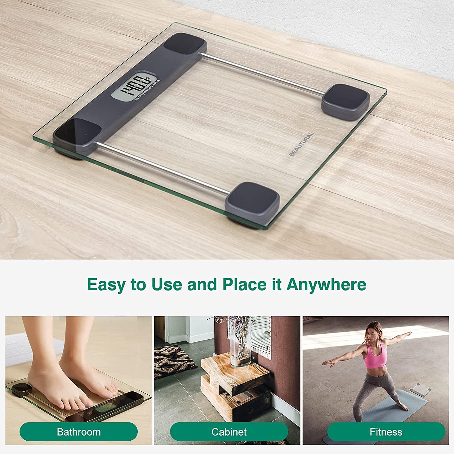BEAUTURAL Digital Bathroom Scale for Body Weight, Accurate Weighing