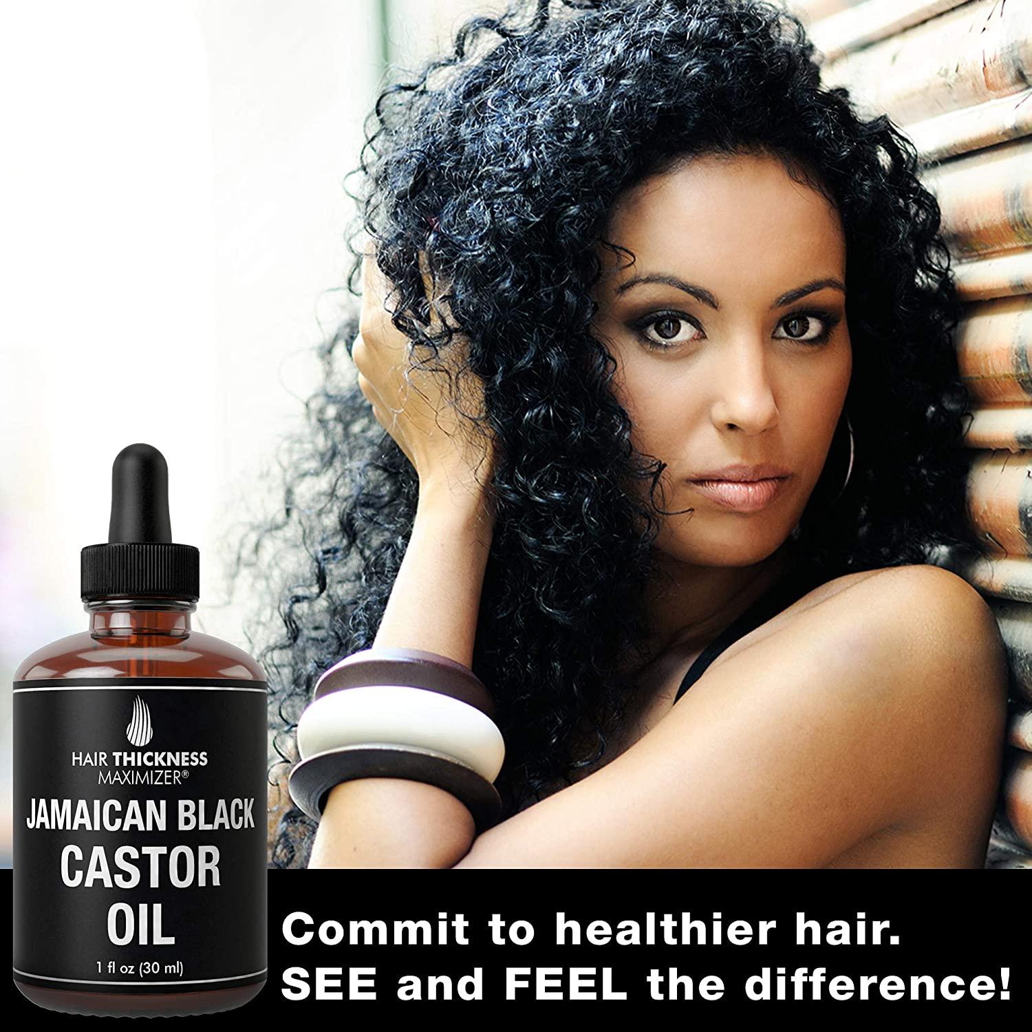 Jamaican Black Castor Oil (1fl Oz) by Hair Thickness Maximizer. Pure  Unrefined Oils for Thickening Hair, Eyelashes, Eyebrows. Avoid Hair Loss,  Thinning Hair for Men and Women  Fl Oz (Pack of 1)