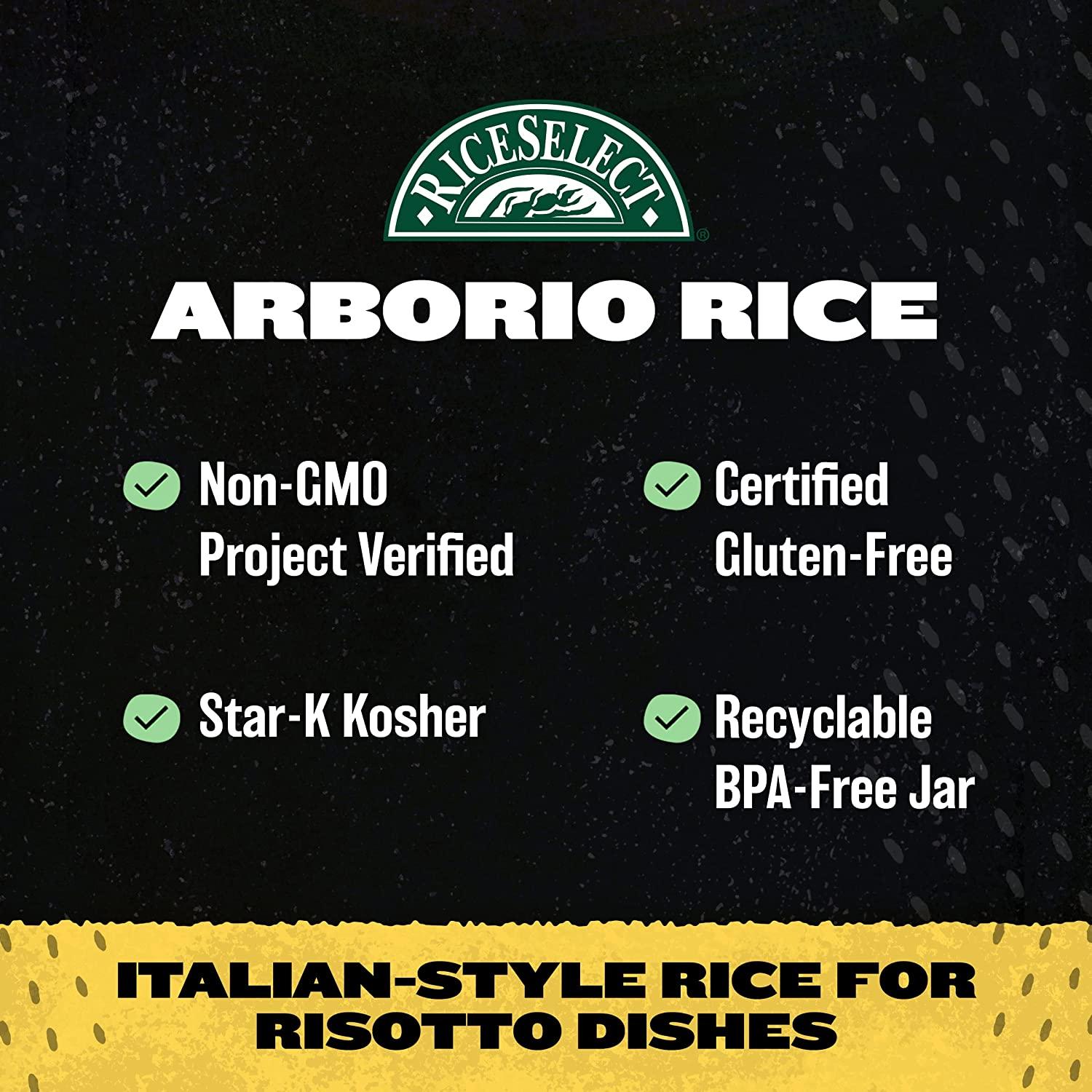 RiceSelect Arborio Rice Premium GlutenFree NonGMO Rice for Italian Risotto 32oz Jar