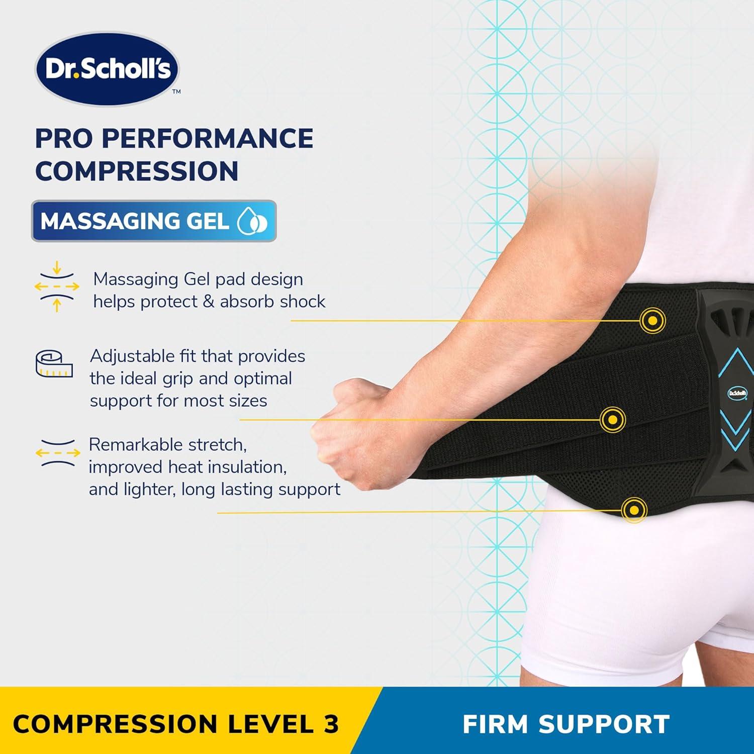 Dr. Scholl's Adjustable Compression Back Support with Massaging Gel -  Breathable Shock-Absorbing Back Brace for Size S/M International Shipping  Available | Buy Now with Express International Delivery | GoSupps.com