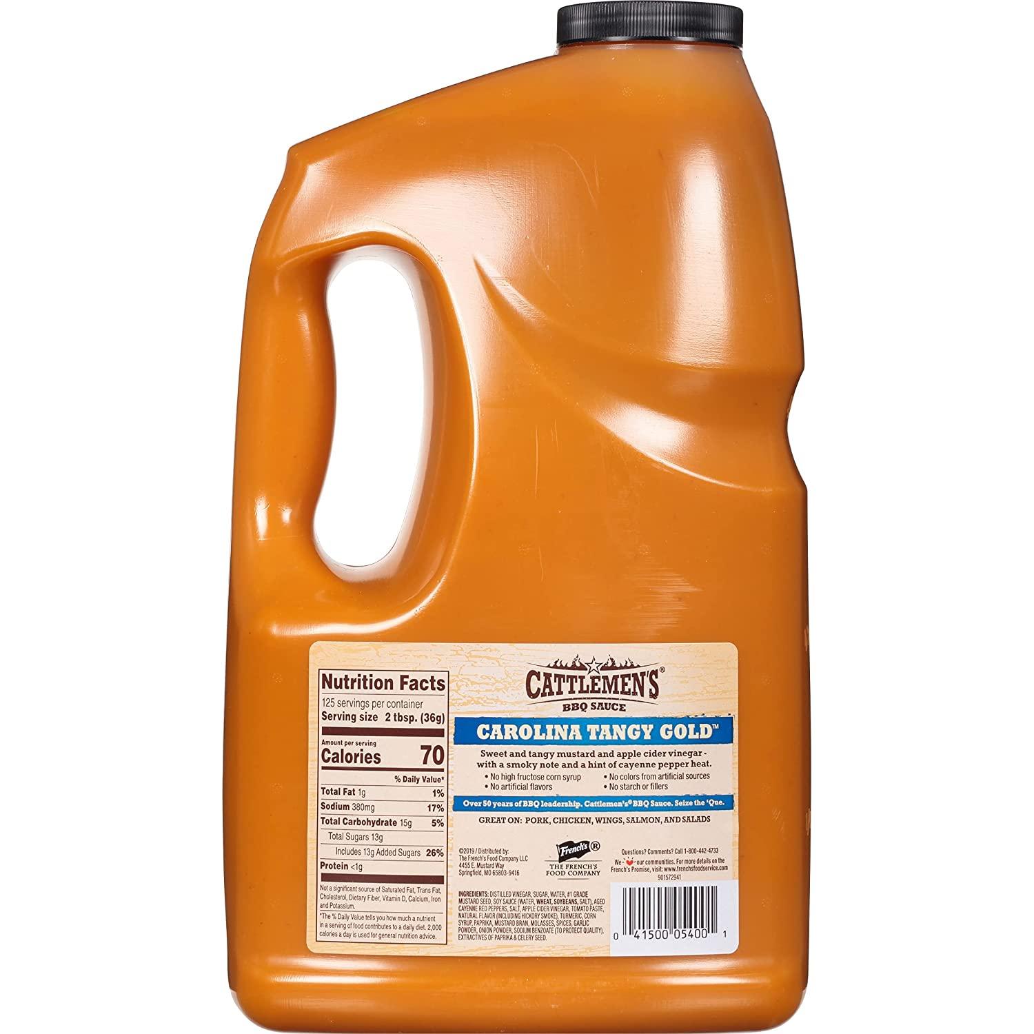 Cattlemen's Carolina Tangy Gold BBQ Sauce, 1 gal One Gallon Bulk