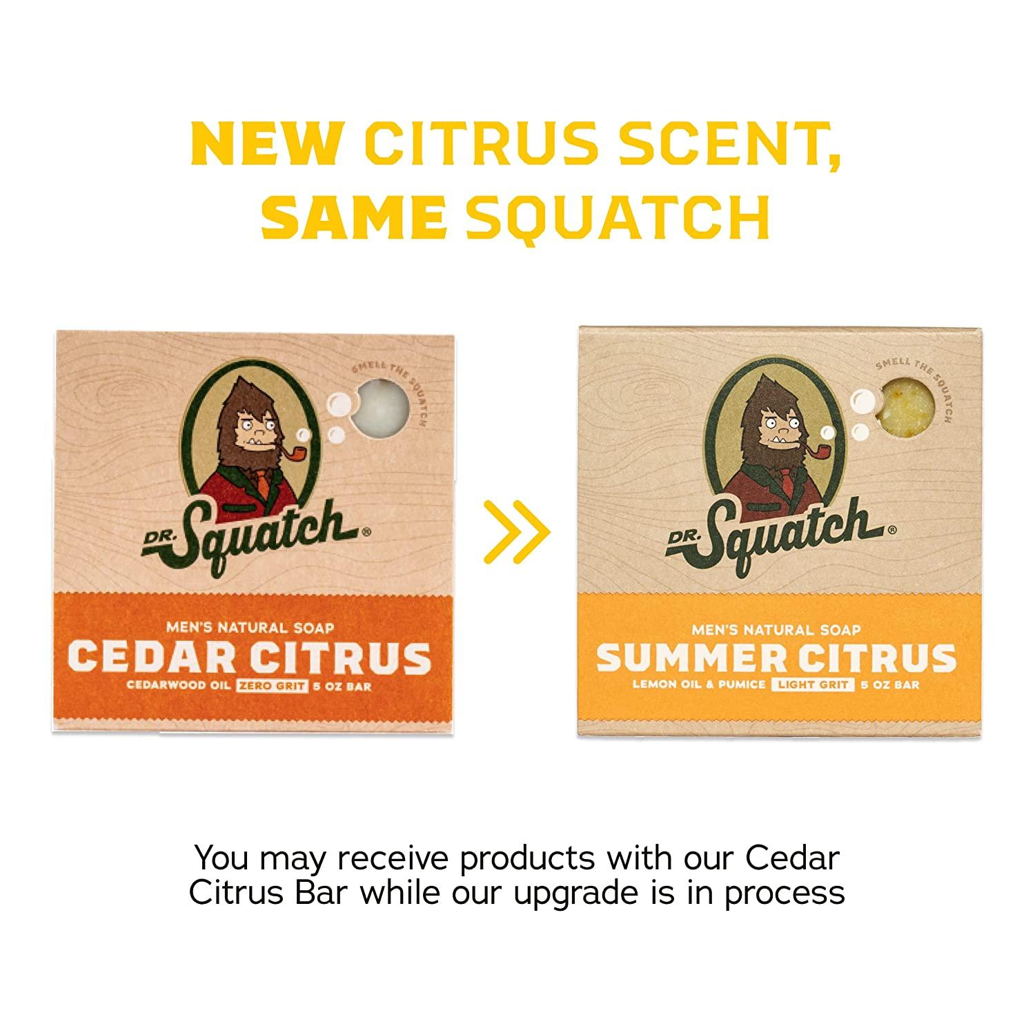 Dr. Squatch DISCONTINUED All Natural Bar Soap for Men with Zero Grit, Cedar  Citrus