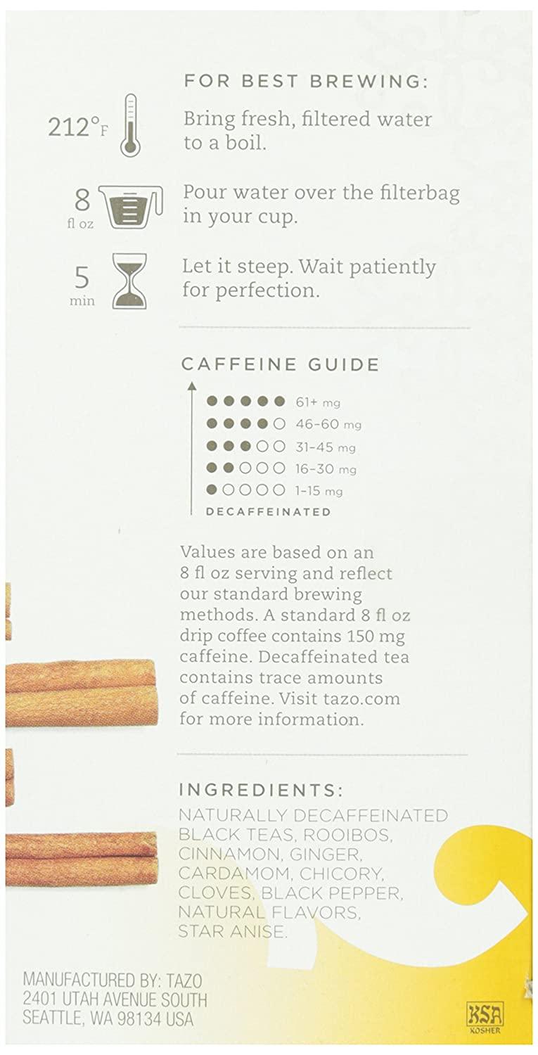 Tazo Tea Chai Decaf Tea Tea Bags 20 ct