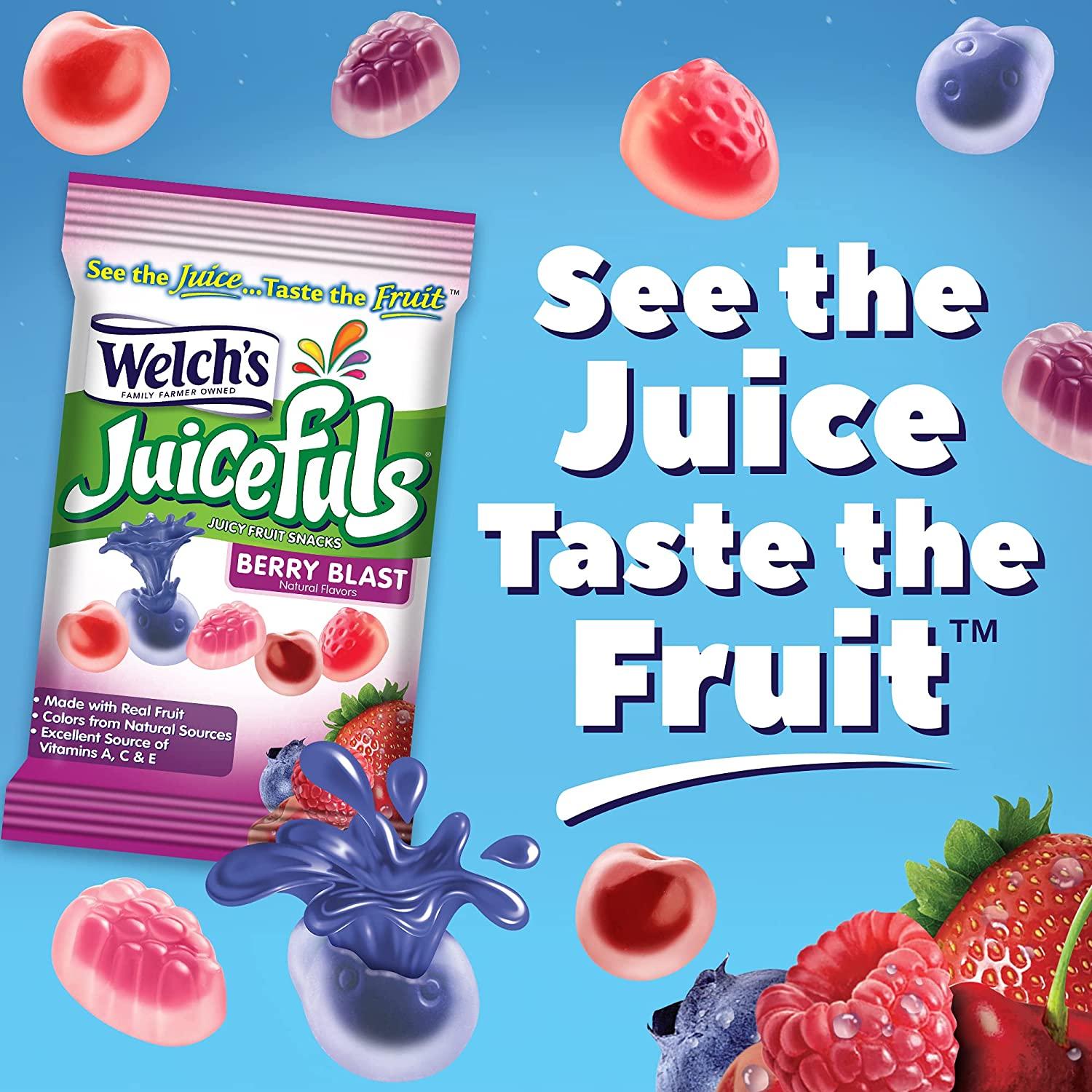 Welch's Fruit Snacks Combo Variety Pack, Juicefuls Berry Blast & Island