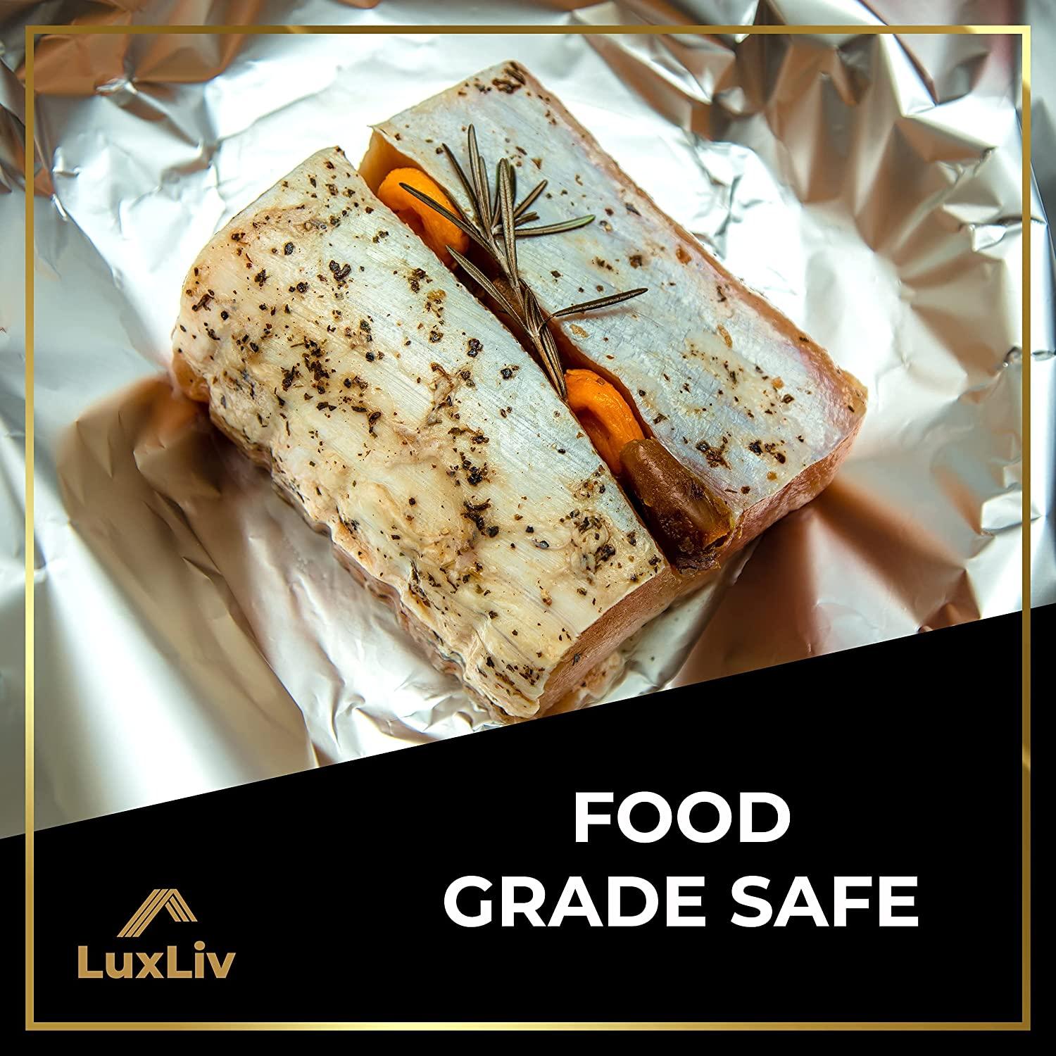 LuxLiv Extra Thick Heavy Duty 20 Micron Kitchen Catering Aluminum Foil  Premium - 161 square feet 164 ft Length - 11.8 inch wide
