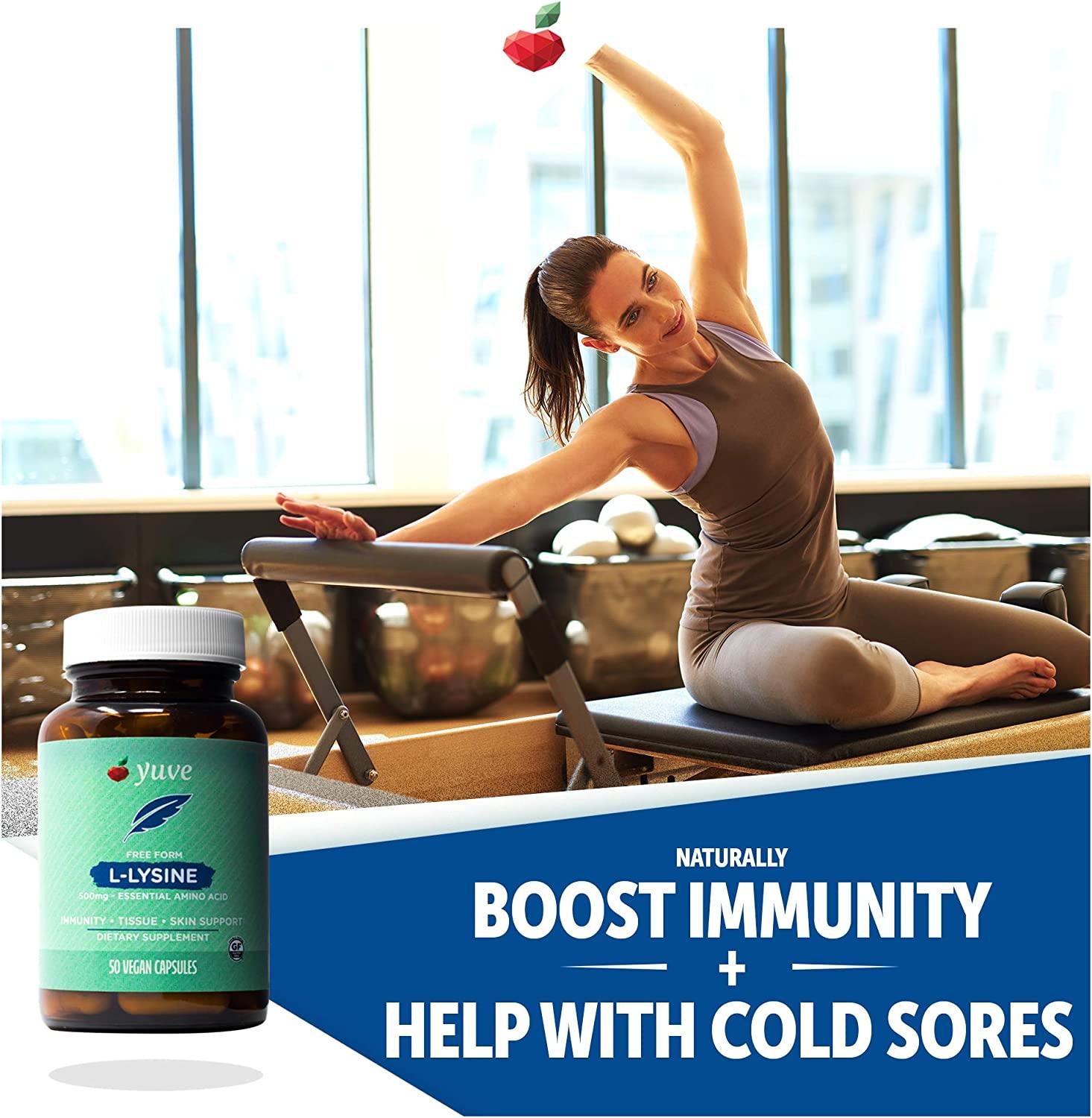 Yuve LLysine 500mg Essential Amino Acid for Immune Support, Cold