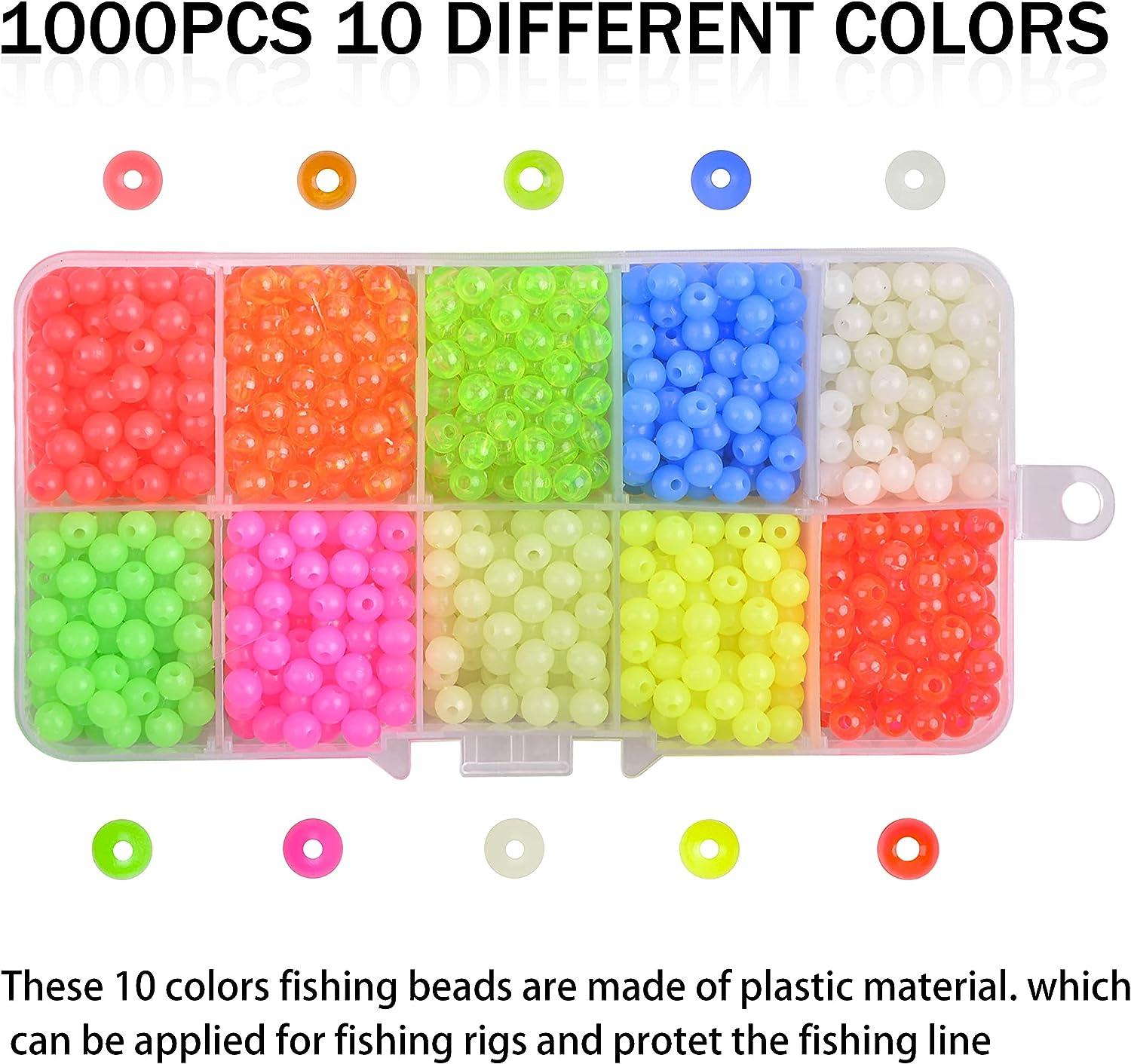 OROOTL Glow Fishing Beads Saltwater Freshwater, 1000pcs Soft Plastic Fish  Beads Luminous Round Oval Egg Beads Assortment Fishing Tackle Tools for  Rigs Leaders : : Sports & Outdoors