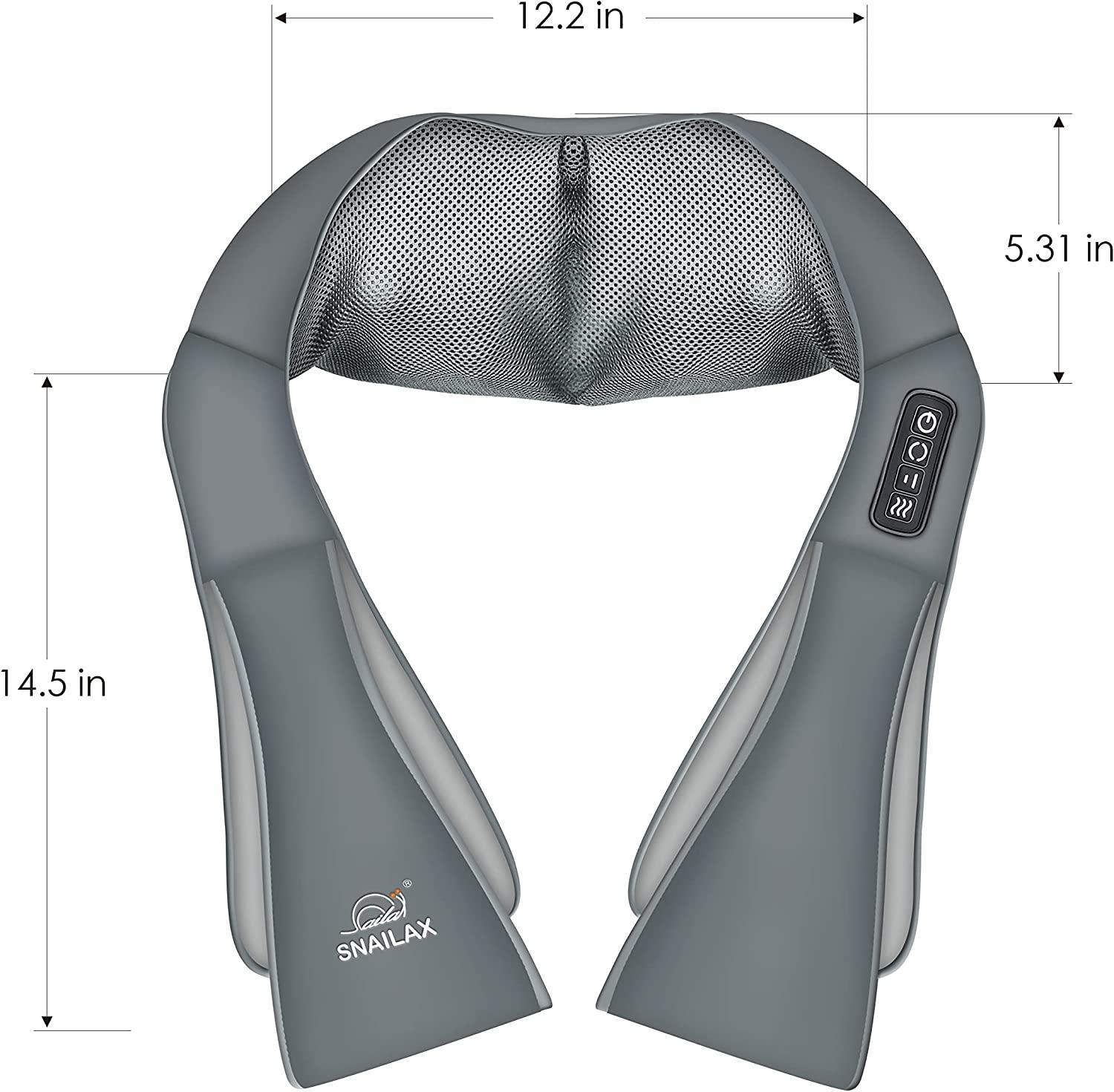 Snailax Shiatsu Neck and Shoulder Massager with Heat - Deep