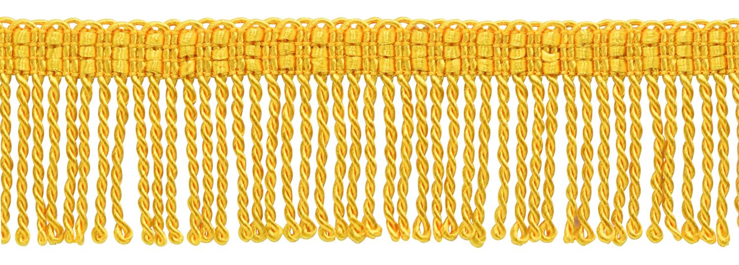 2 (5cm) Basic Thin Bullion Fringe Trim (BFT2-PY) / Flag Gold Solid #FG  (Bright Yellow Gold) 10 Yards (9.5m/30 ft) 10 Yards (30 ft/9.5m) Flag Gold  Solid (Color# FG)
