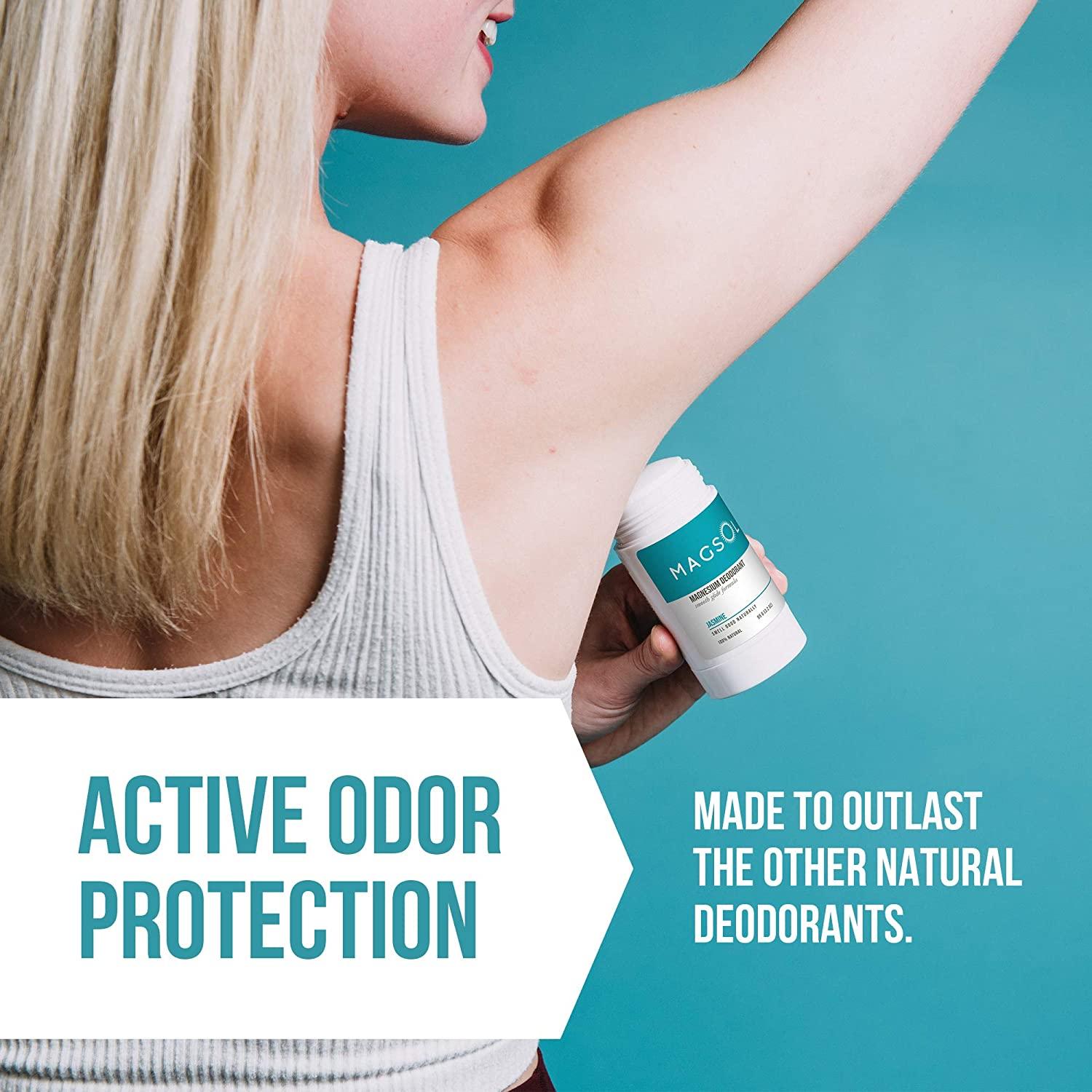 Magsol Magnesium Deodorant Jasmine 3.2 oz Natural Odor Protection