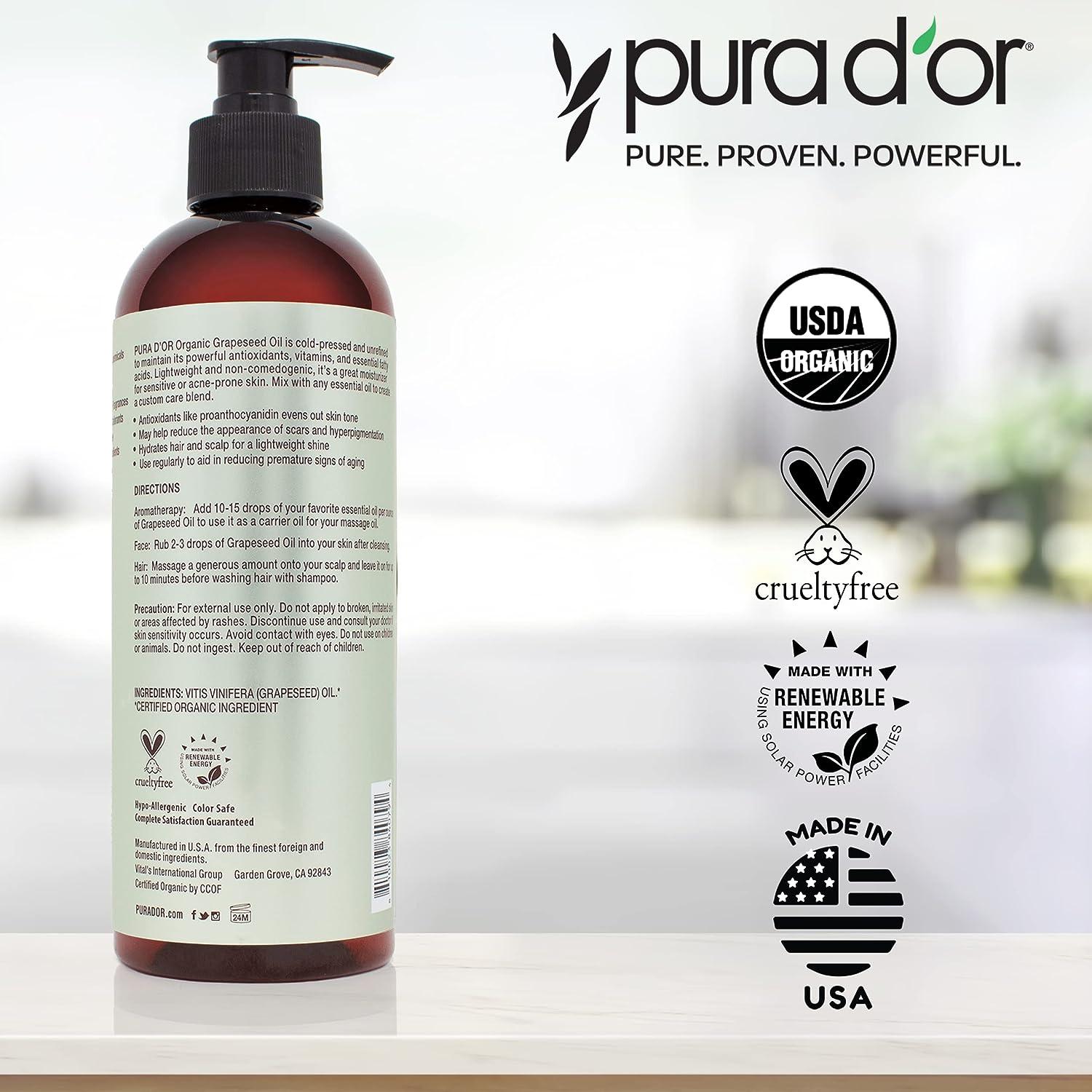  PURA D'OR Organic Vitamin E Oil Blend with 7 Natural Oils,  Hexane Free - For Skin, Face, Body, Scars : Health & Household