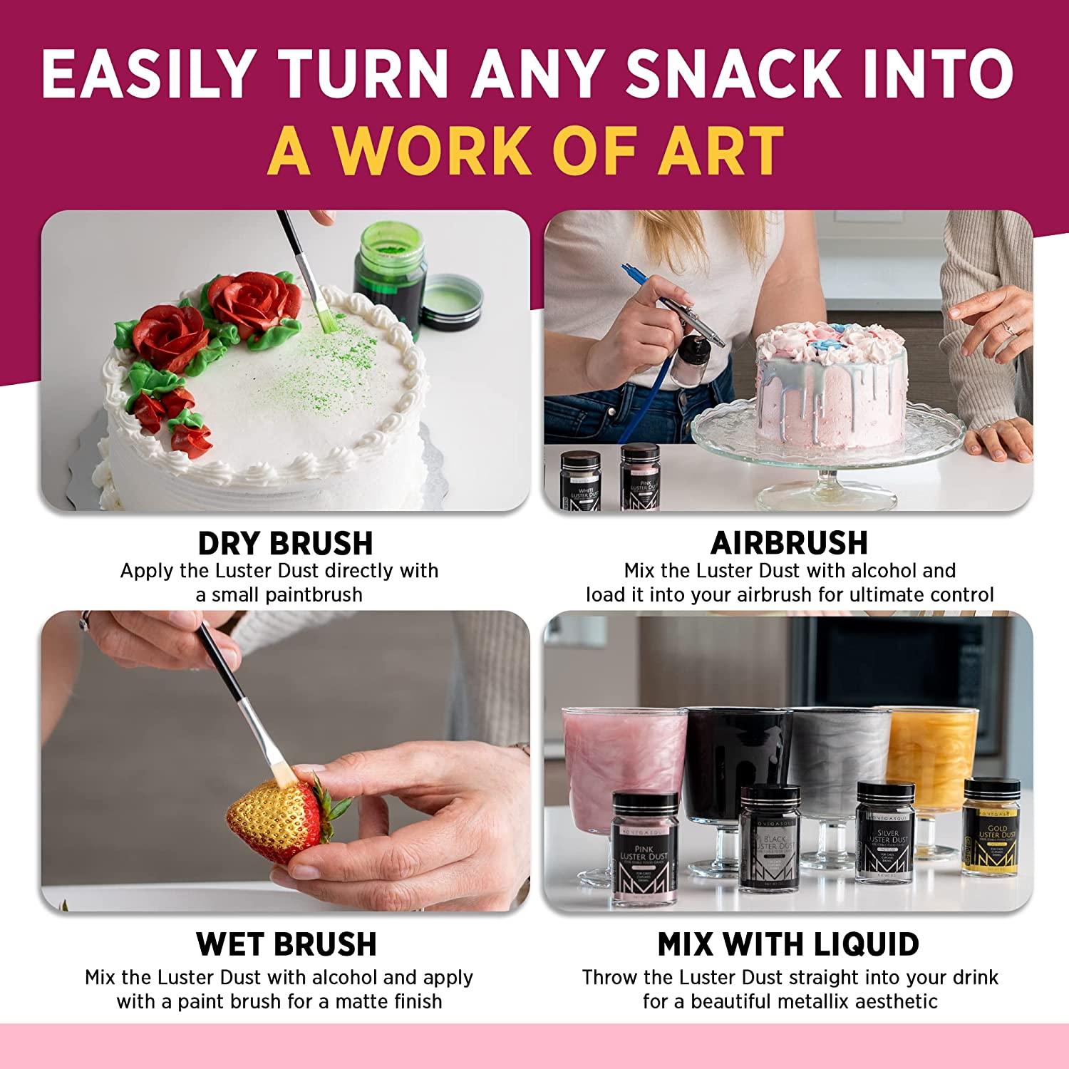 MONGASQUE Gold Luster Dust Edible Glitter for Drinks & Desserts 15g