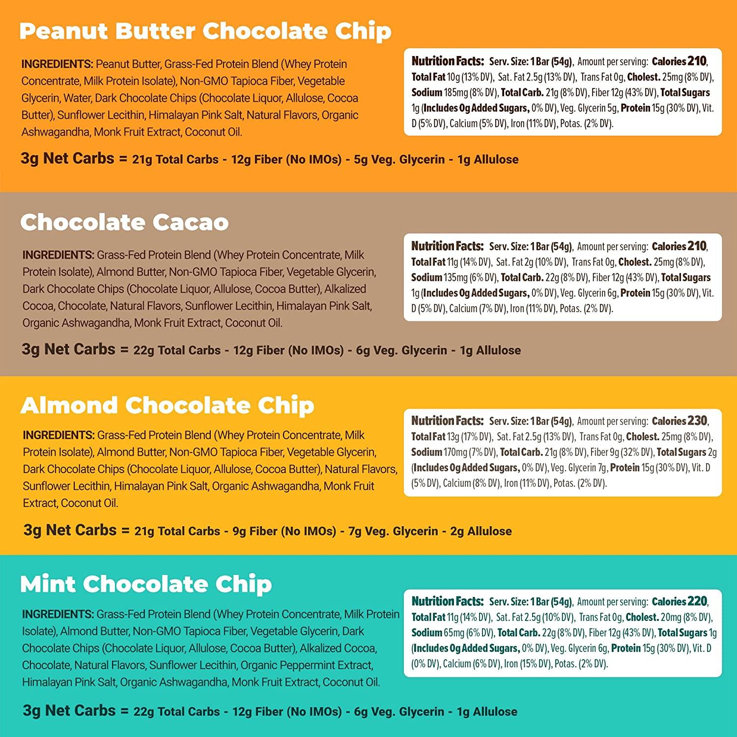 Atlas Mind + Body Keto Protein Bar Chocolate Lovers Variety Keto Bars