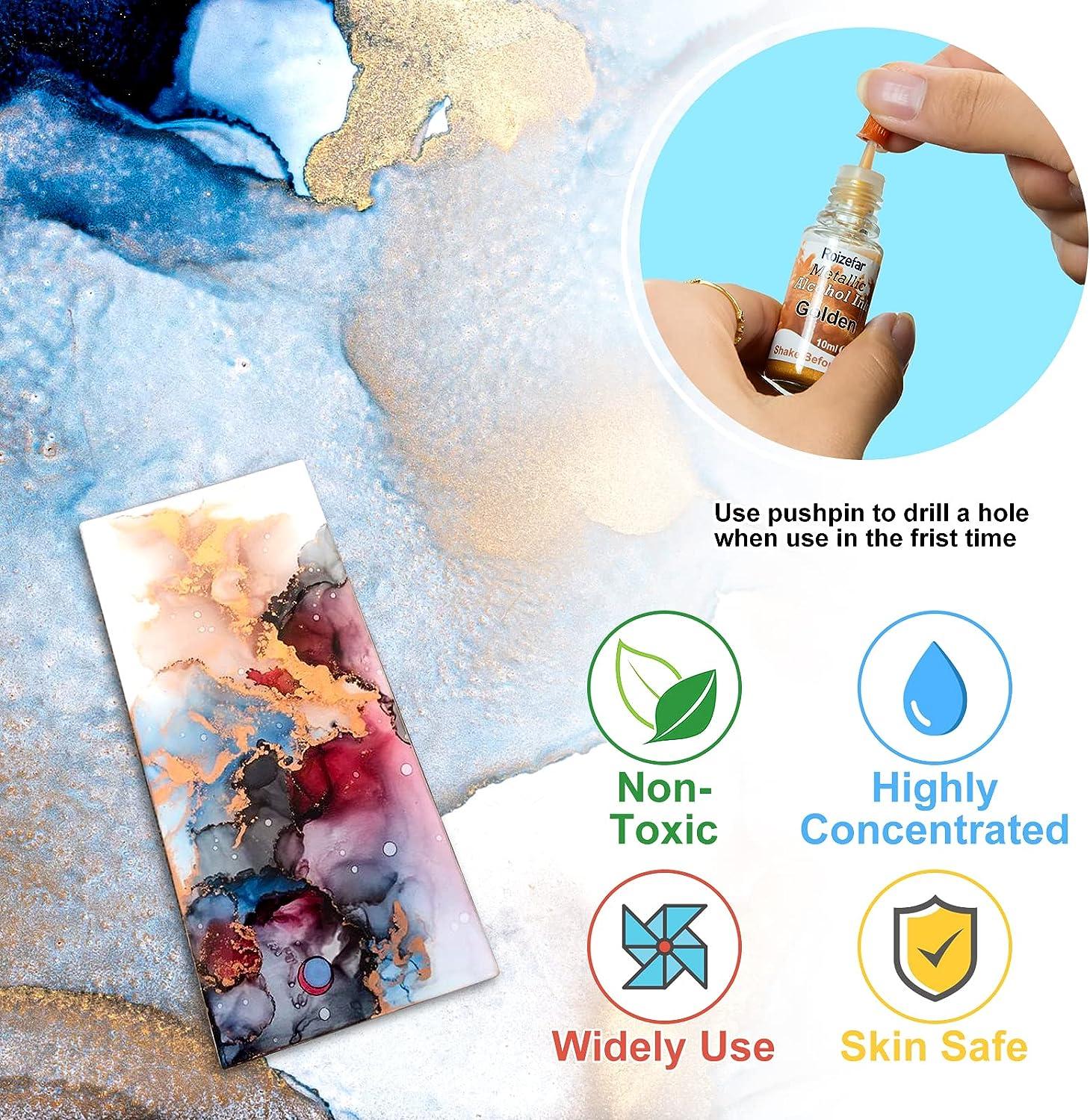 Alcohol Ink Set - 28 Bottles Vivid Colors High Concentration Metallic Alcohol  Paint Resin Dye, Safe Fast Drying Effect, Alcohol Ink for Epoxy Resin, Art  Painting, Glass, Tumbler Making, 10ml Each