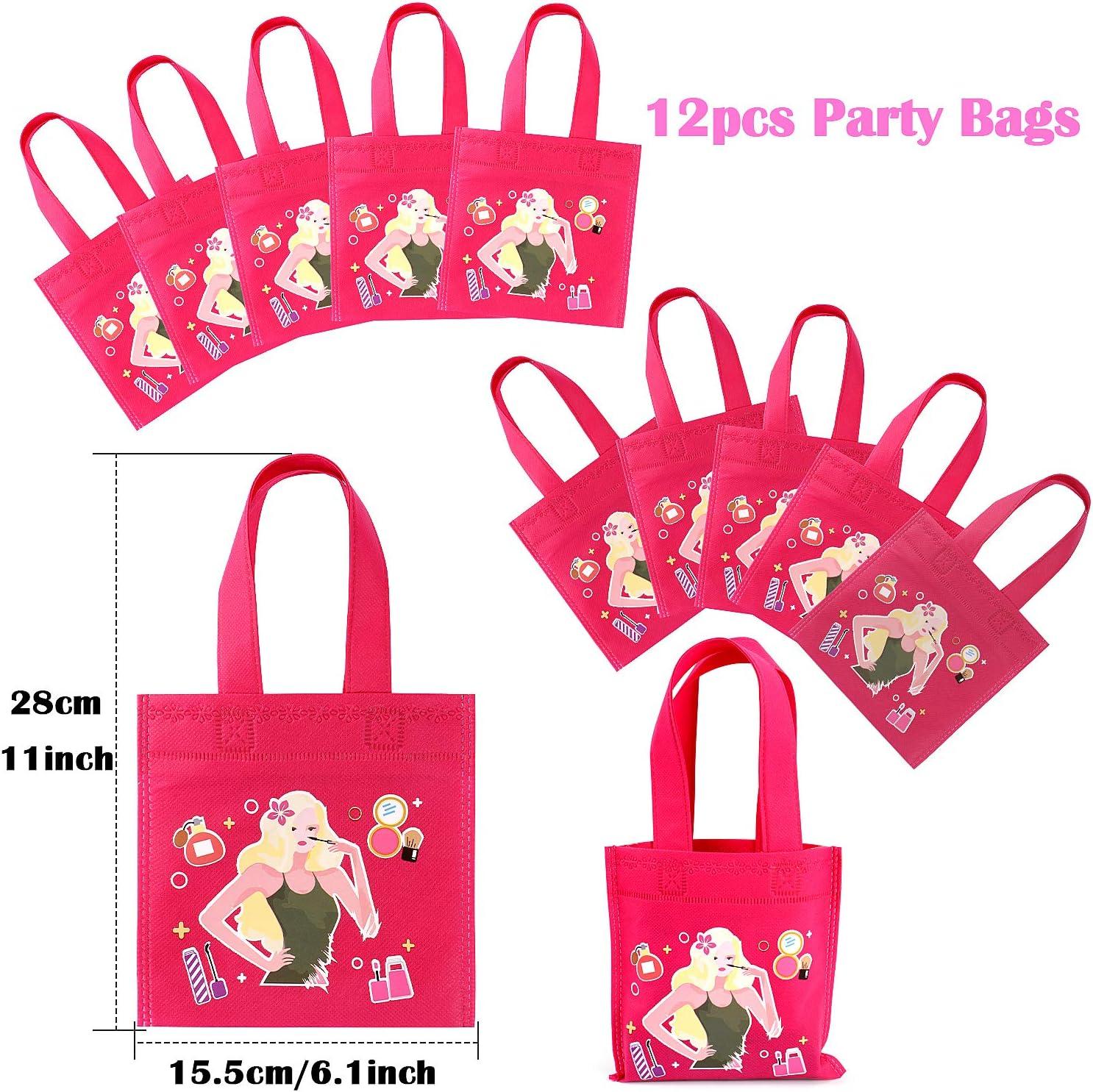 Tacobear Spa Party Supplies for Girls Multiple Spa Party Favors for Kids  with 12 Tote Bags 24 Emery Boards 12 Colored Hair Clip Braids 24 Toe  Separators 12 Pink Spa Masks 12 Unicorn Nail Decal Sets