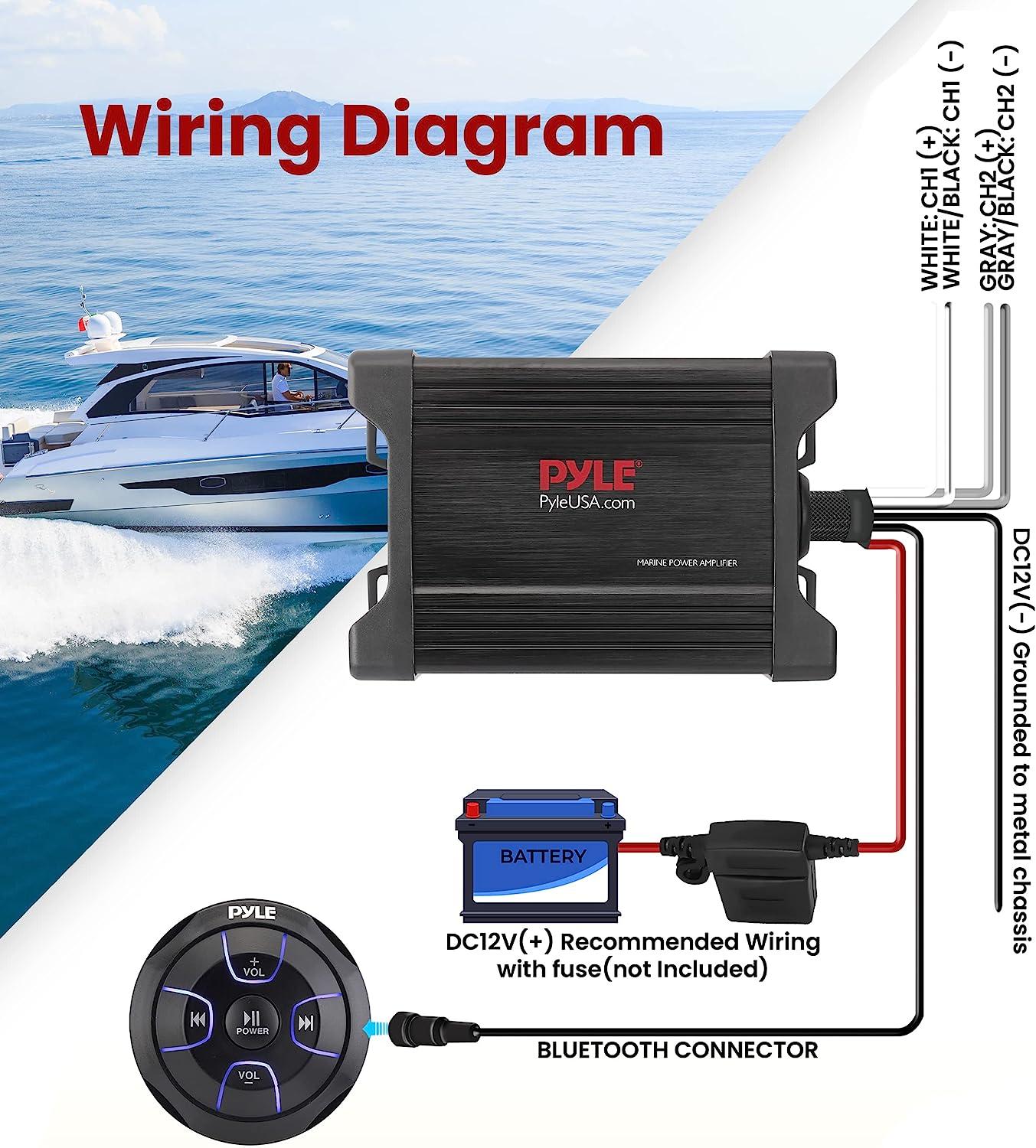 Waterproof Bluetooth Marine Amplifier Receiver 600W Weatherproof 2