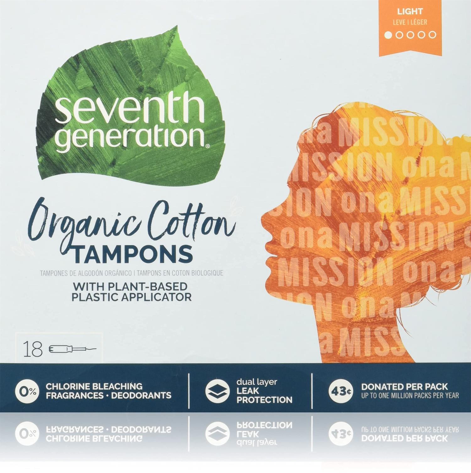 Seventh Generation Free & Clear Lite Tampons with Applicator 18 Count