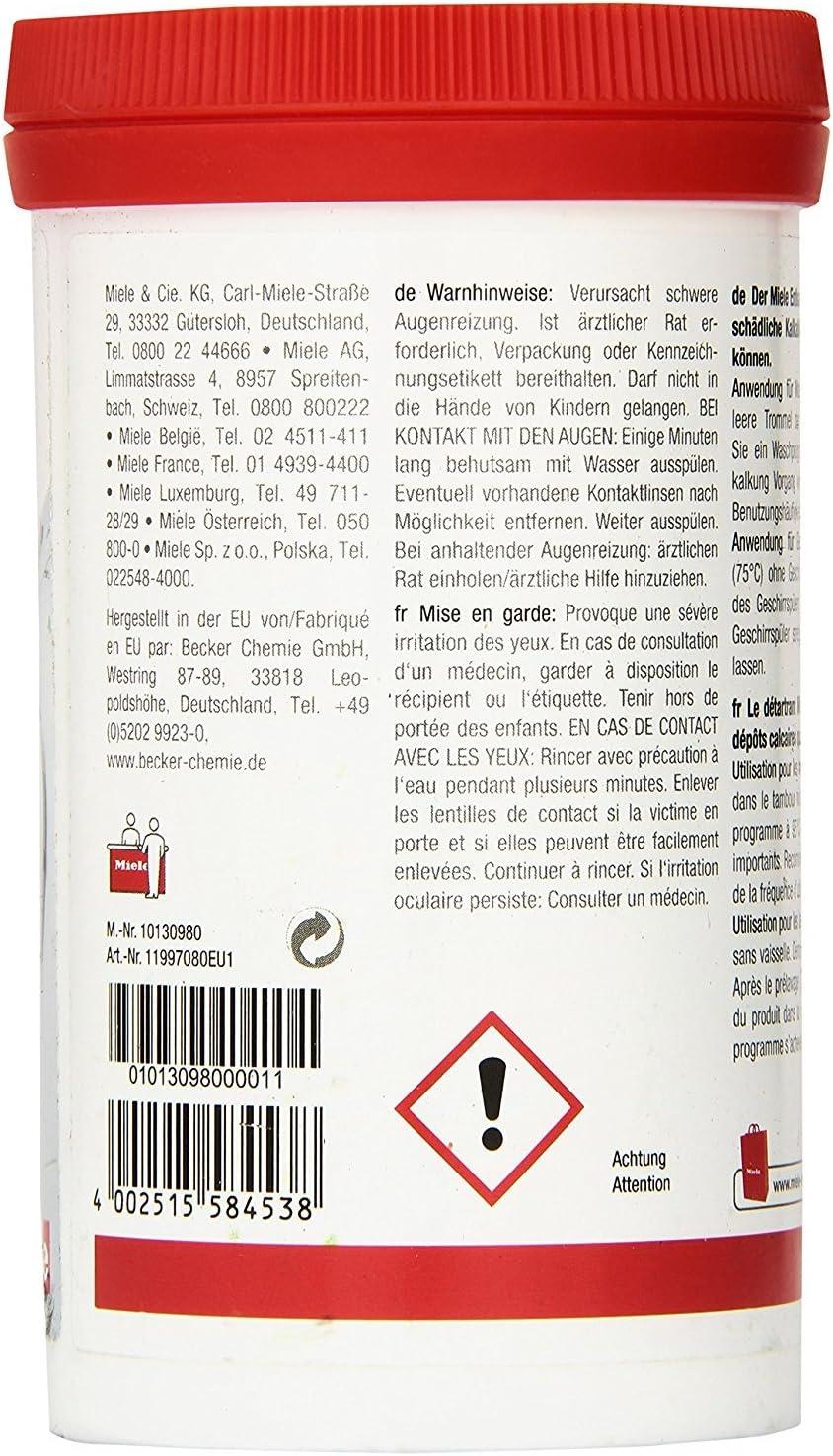 Miele Care Descaler Powder to clean and sanitize Washers, 09043380