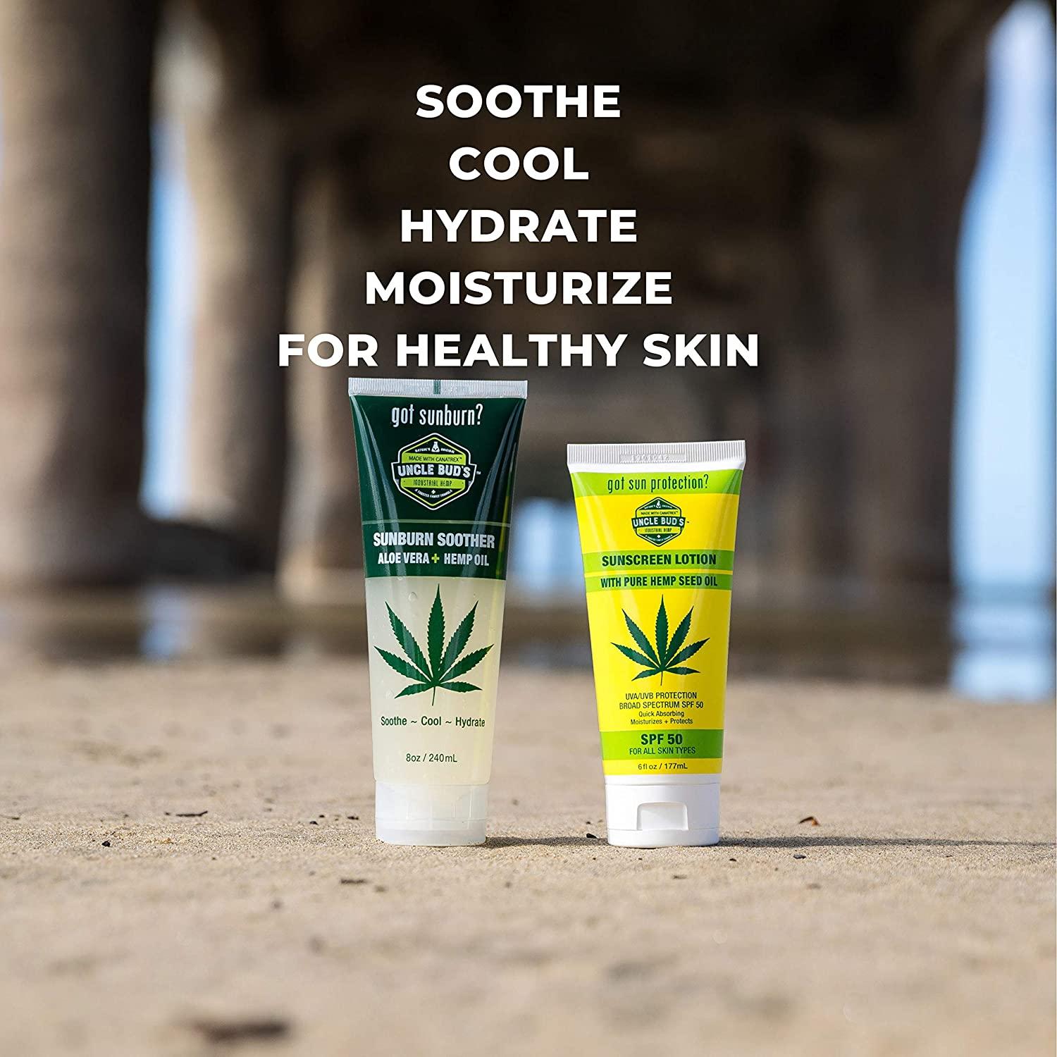 Uncle Buds Sunburn Soother with Cooling Aloe Soothe and Hydrate Skin