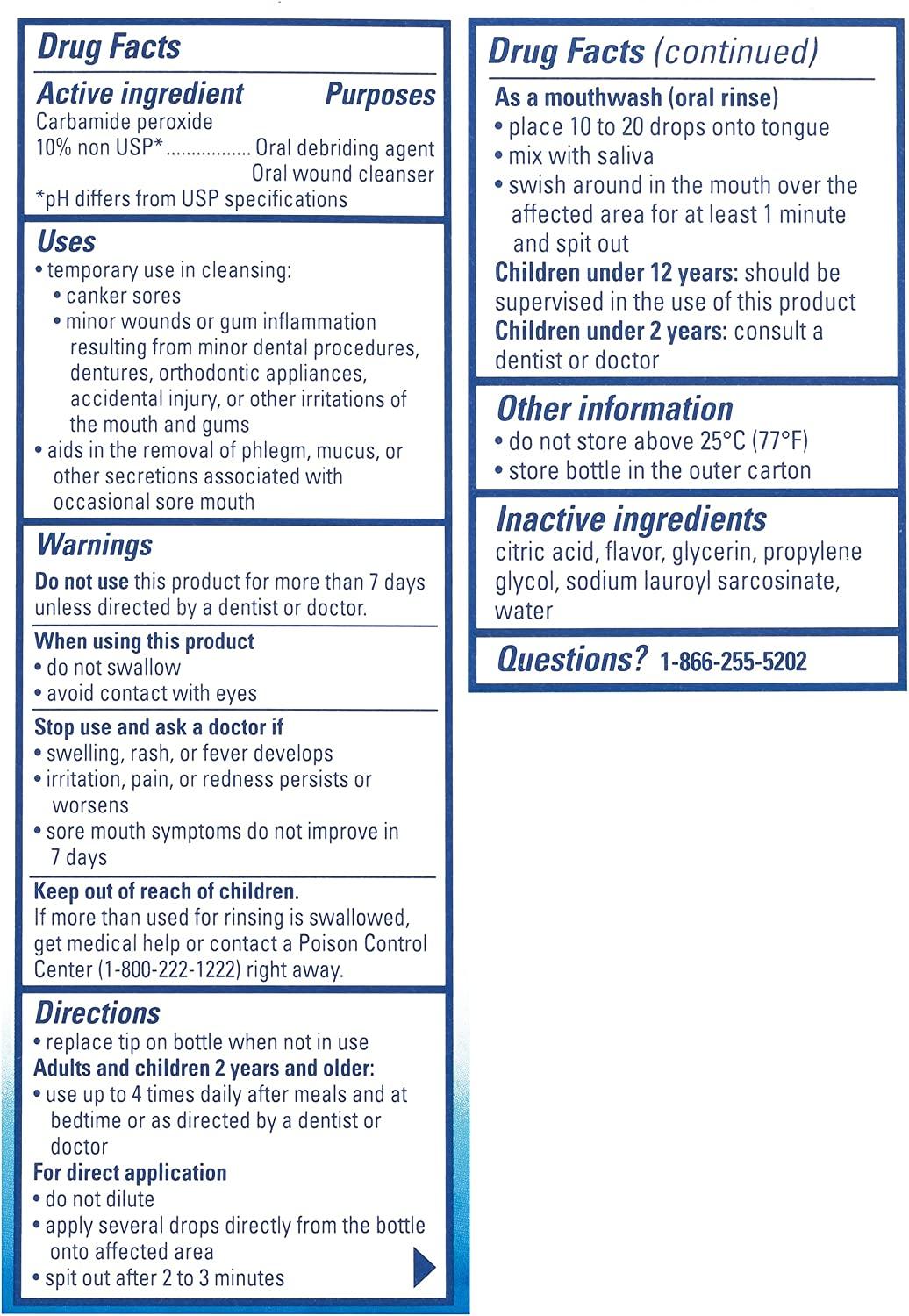 Gly-Oxide Alcohol-Free Antiseptic Mouth Sore Rinse 2 oz - Oral Cleanser
