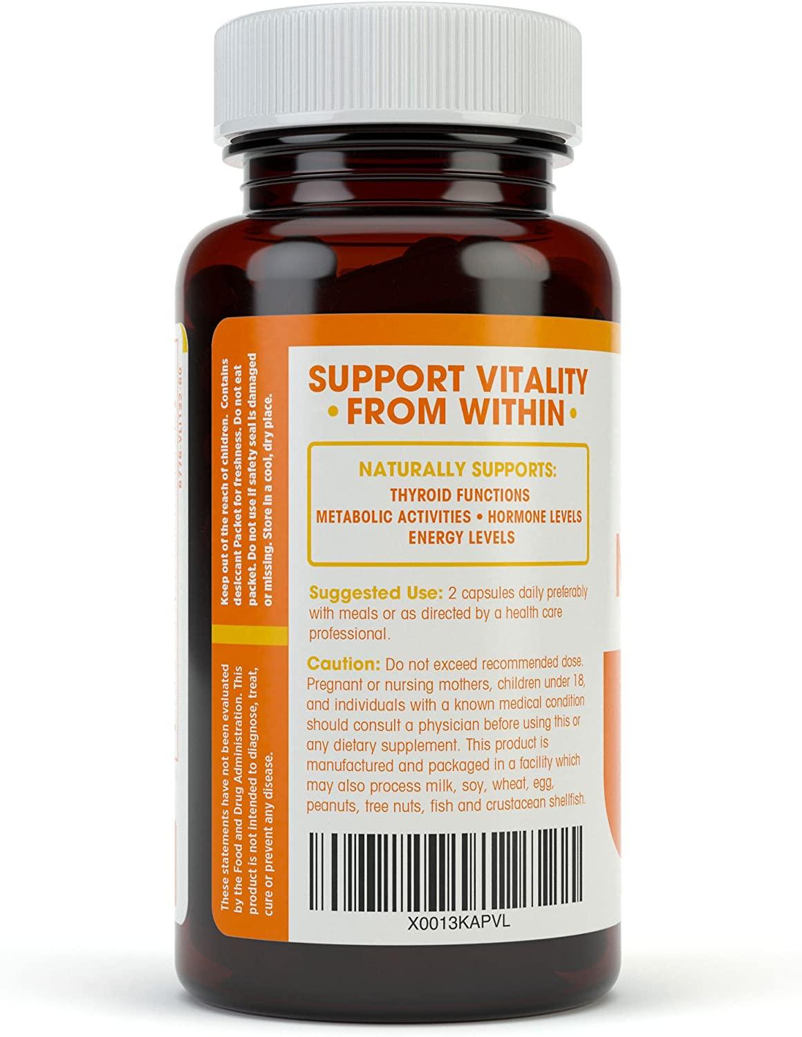 Thyroid Support Complex With Iodine For Energy Levels Weight Loss