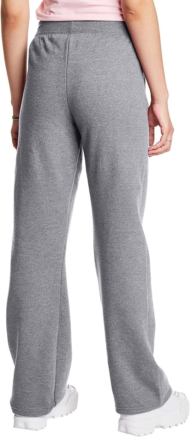 Hanes Womens Sweatpants, ComfortSoft EcoSmart Open Leg Fleece Sweatpants  Medium Light Steel