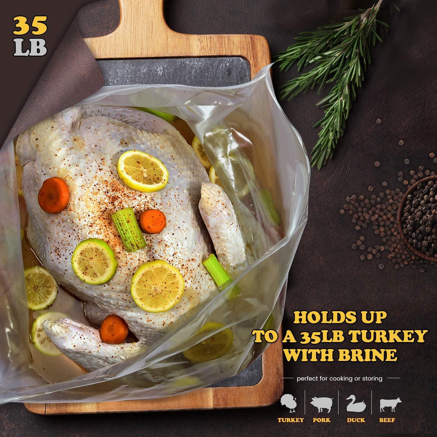 Turkey Brining Bags Set of 2 - Extra Large Holds up to 38lb - 25.5
