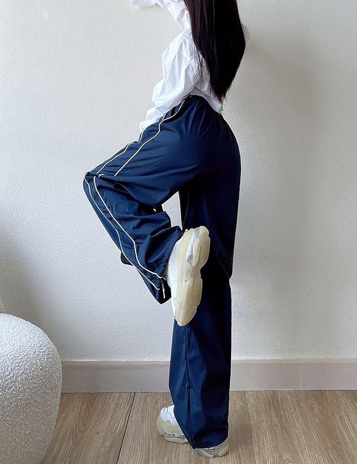 Watashi Women's Track Pants Baggy Y2K Wide Leg Elastic Waist