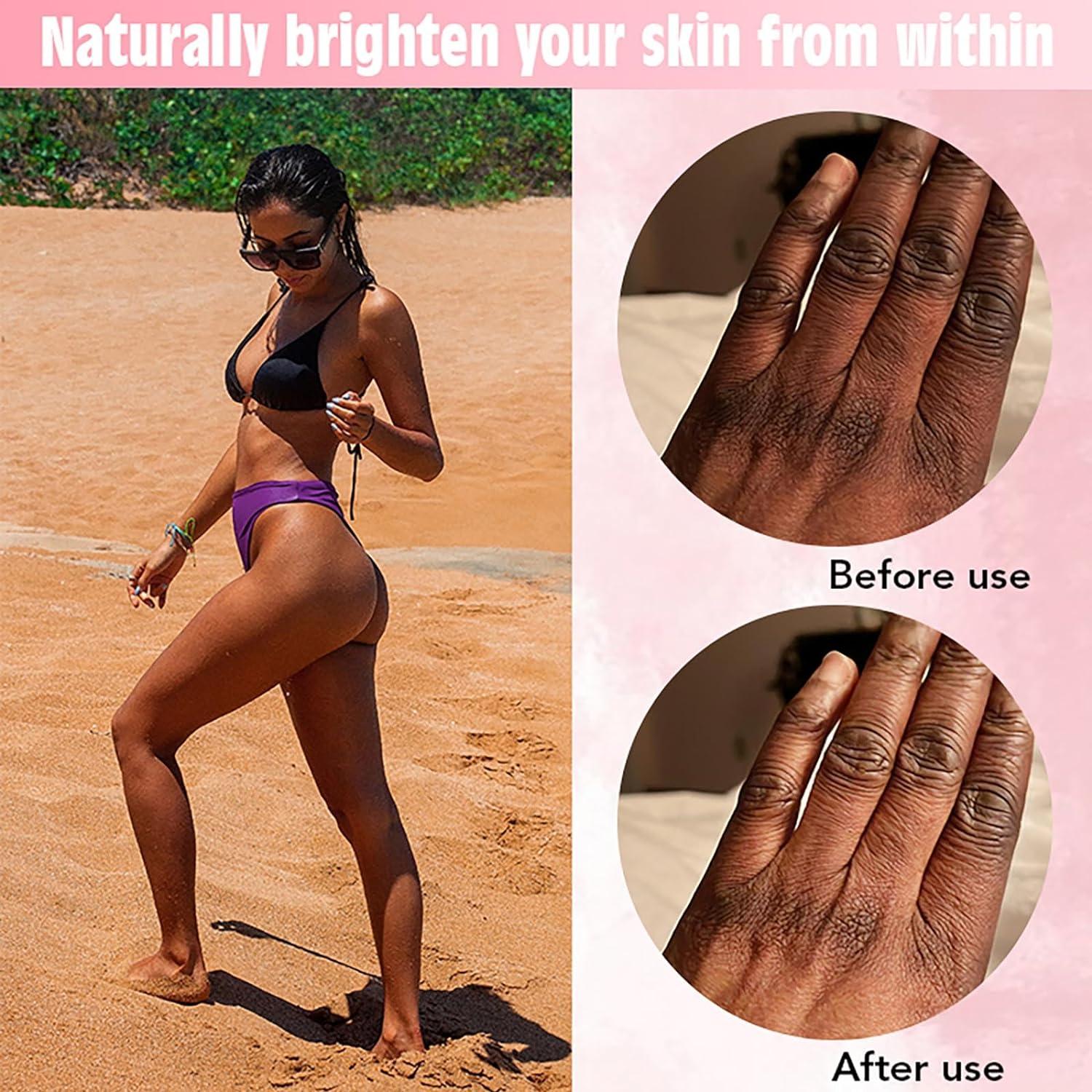glutathione before and after black Whitening & Black Spot Corrector | Glutathione Moisturizer for Hands & Legs  - 500ml | Quick Absorption Anti-Wrinkle Glowing Skin Tone | Buy Now with  Express International Delivery