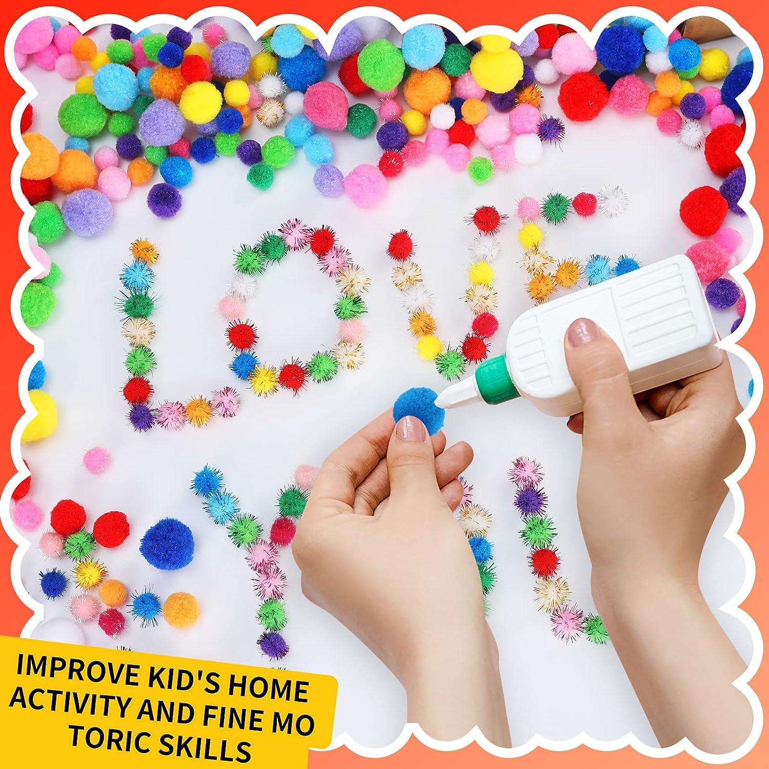 200 Pieces Pom Poms, Multicolor Pom Pom Balls Craft Pom Pom Balls with 24  Googly Eyes Vibrant Pom Poms for Arts and Crafts Making Decorations